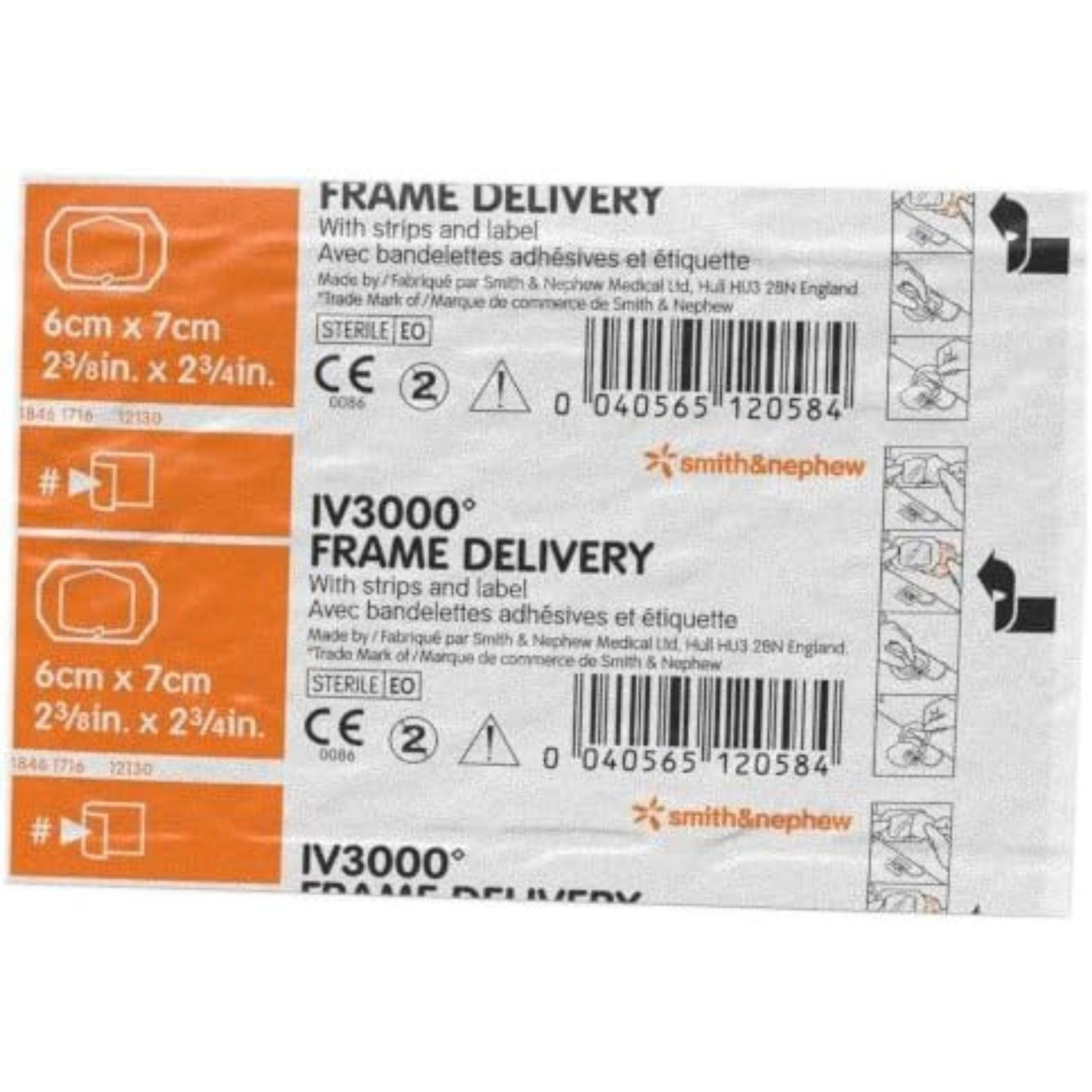 Smith & Nephew IV3000 Frame Delivery Moisture Responsive Catheter Dressing, 2-3/8 X 2.75", 59410082, Box of 100