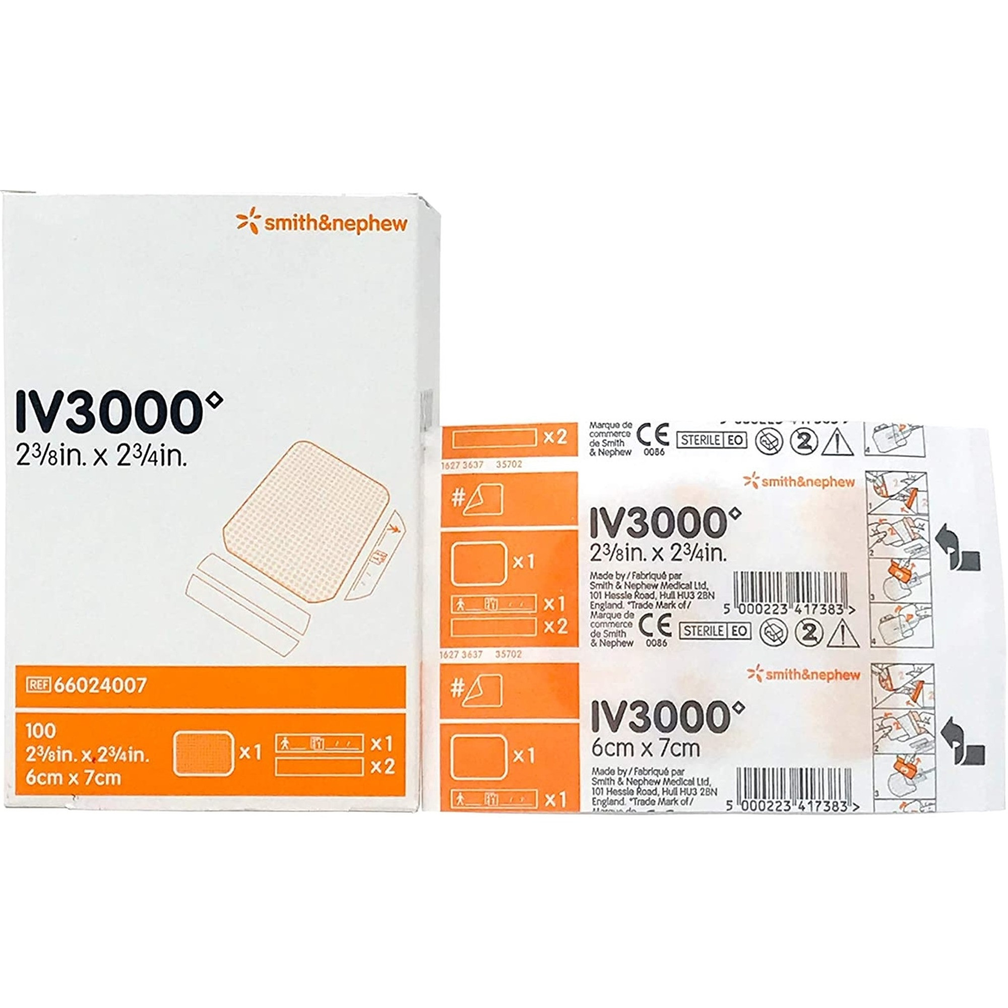 Smith & Nephew IV3000 1-Hand Peripheral Catheter Dressing, 2-3/8 x 2.75", 66024007, IV3000 1-Hand Peripheral Catheter Dressing, 2-3/8 x 2¾ Inch