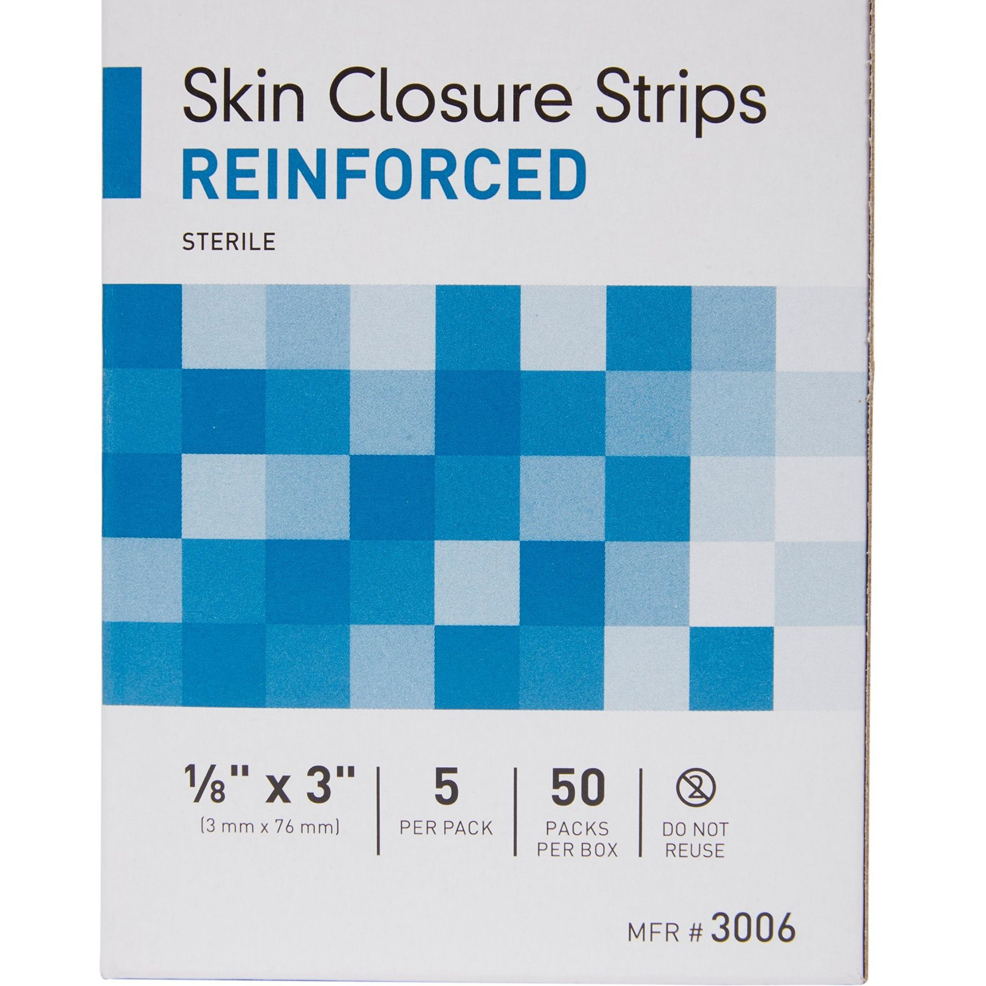 McKesson Reinforced Skin Closure Strips, 1/8 X 3", 3006, Box of 50