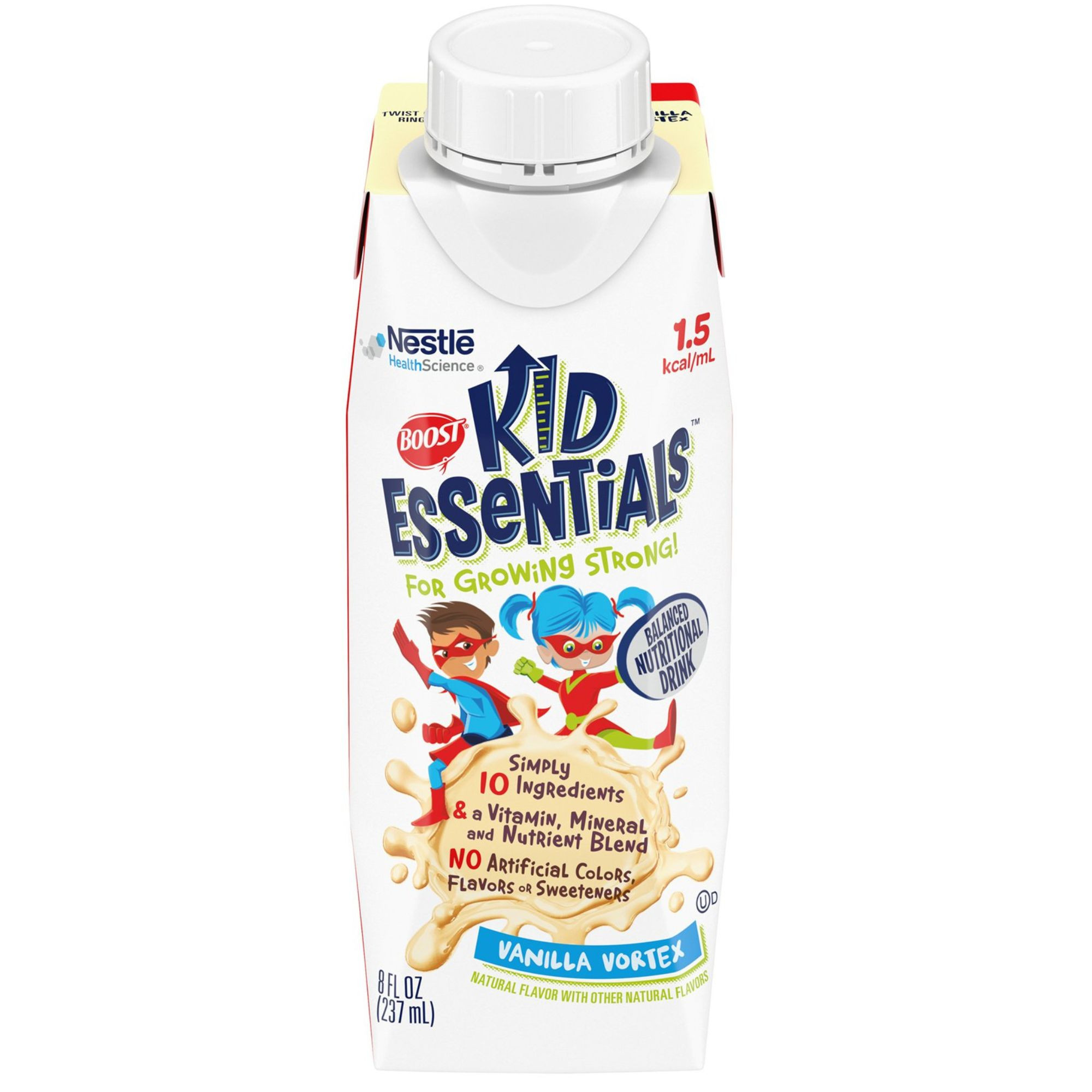 Boost Kid Essentials 1.5 Pediatric Oral Supplement/Tube Feeding Formula, Carton, Vanilla Vortex, 8 oz., 00043900585413, Case of 24