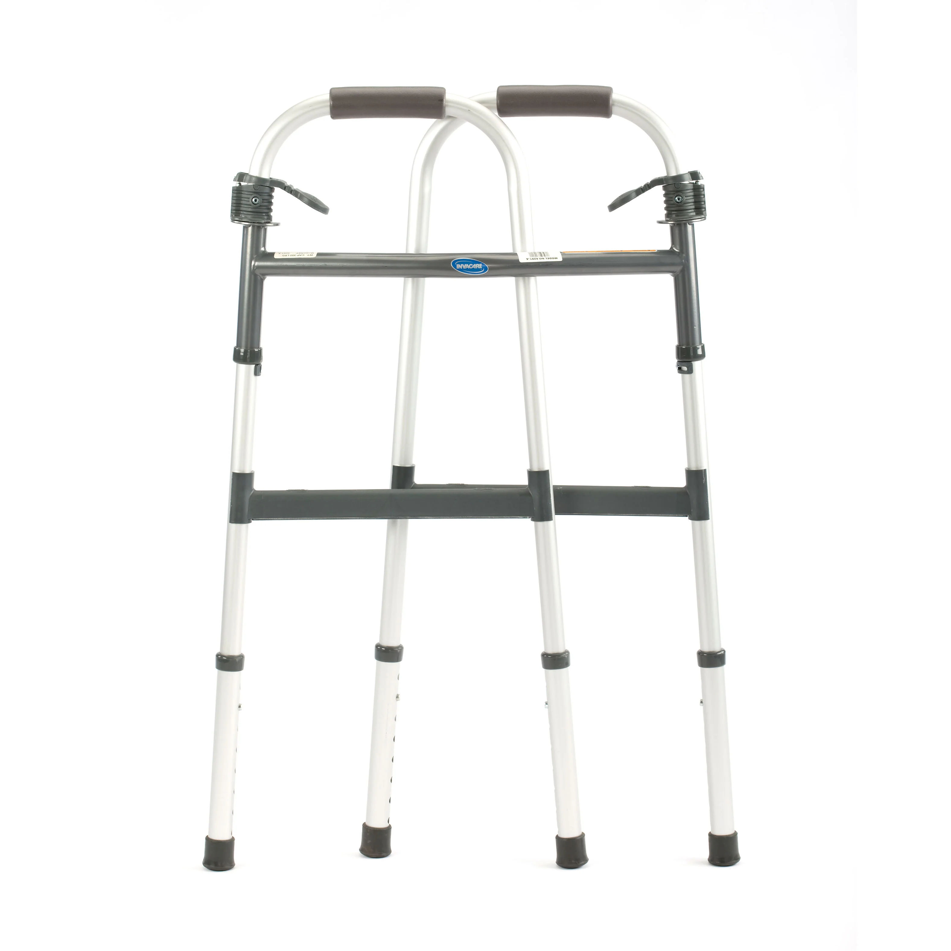 Invacare Dual Release Adjustable Height Folding Walker, 562150, 1 Each