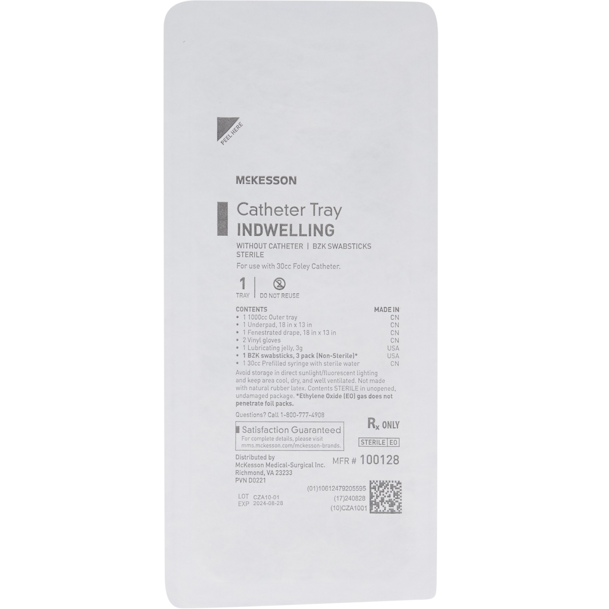 McKesson Indwelling Catheter Tray Without Catheter