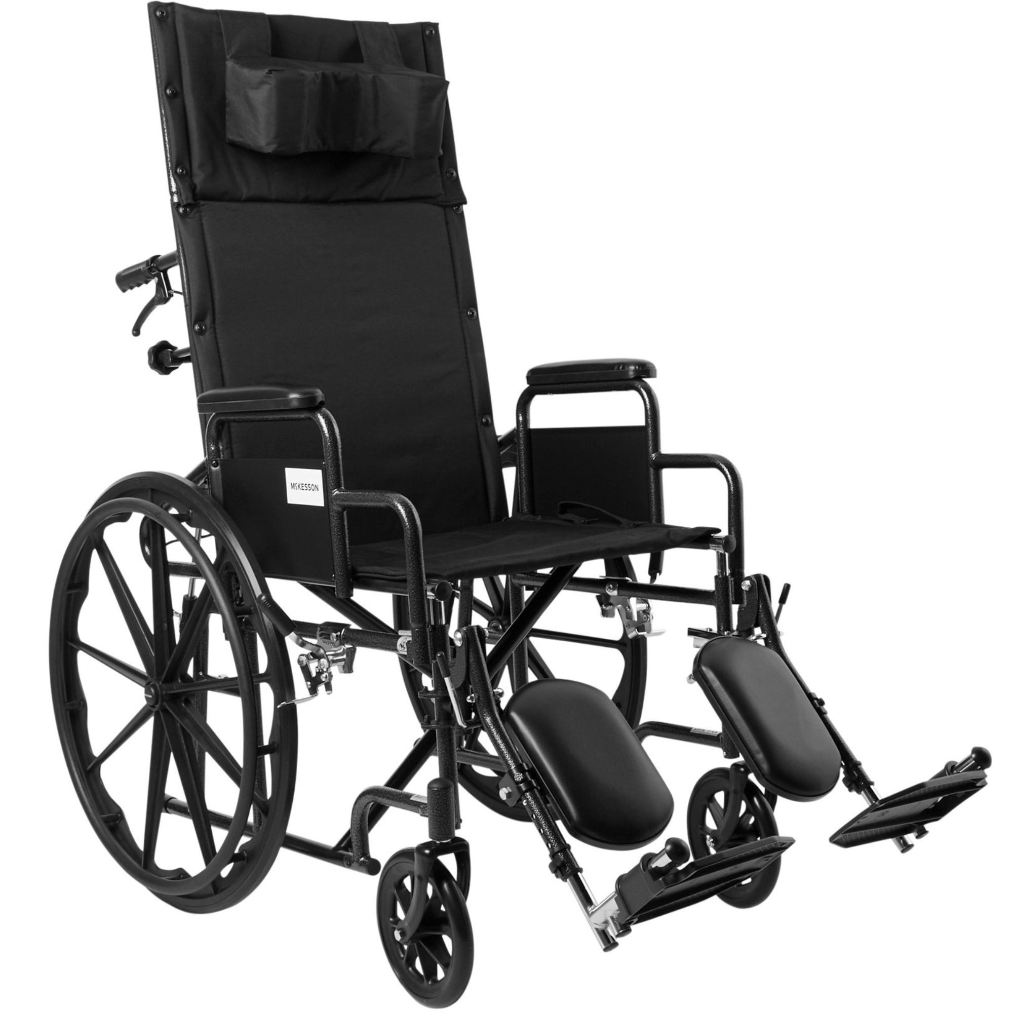 McKesson Full-Reclining Wheelchair, Detachable Desk Arm, Swing-Away Elevating Legrests, 146-SSP20RBDDA, 20" Seat - 1 Each