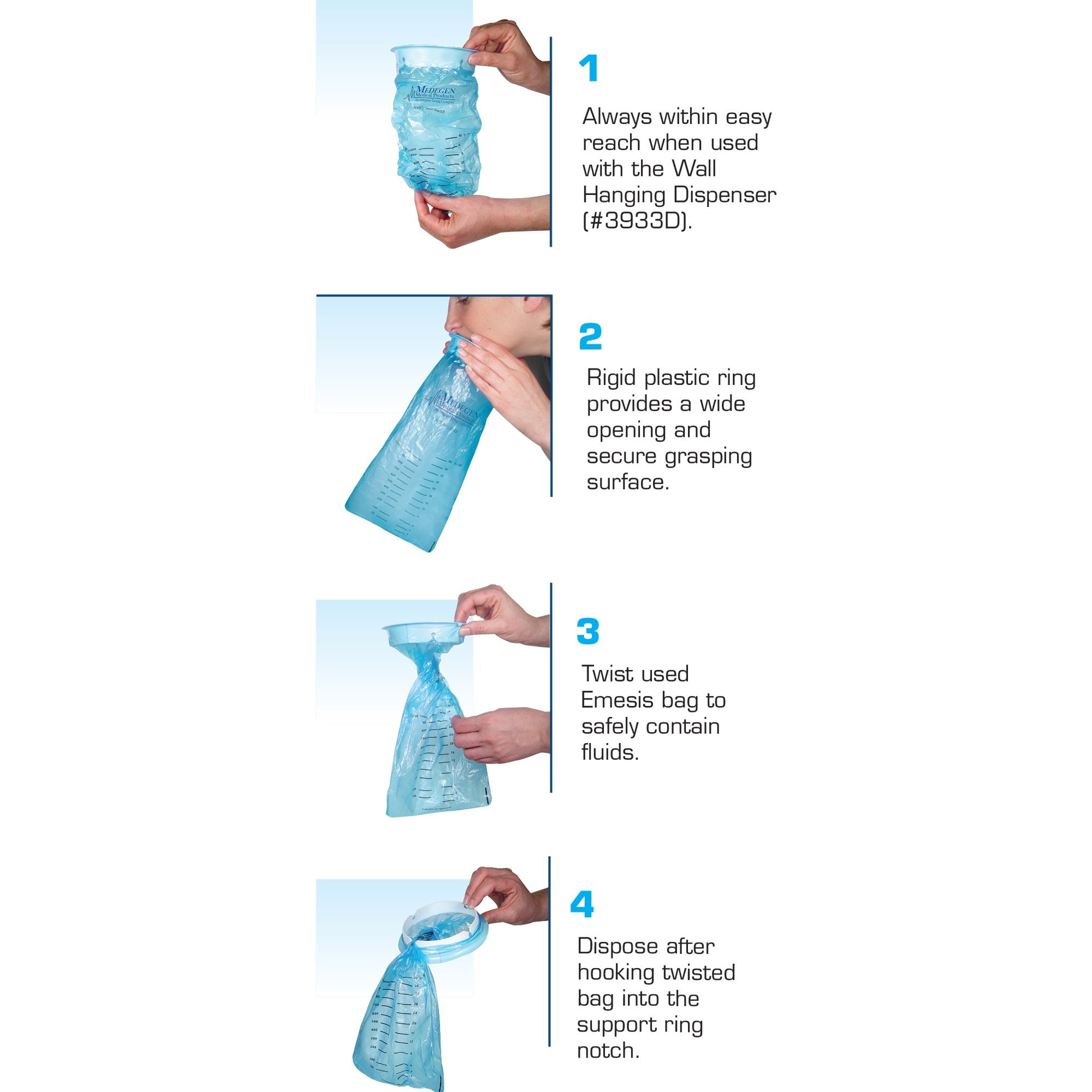 Medegen Medical Emesis Bag, 3933, Pack of 25
