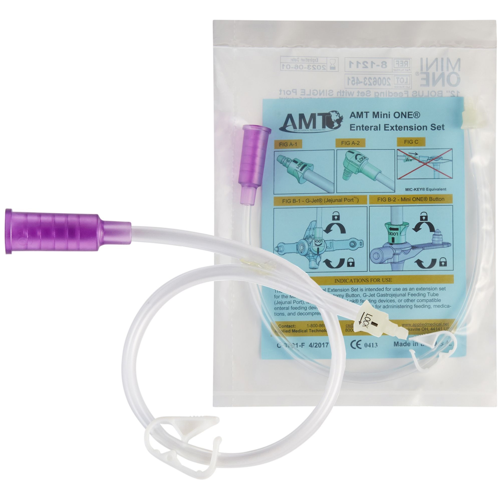 AMT Mini ONE Straight Connector with Bolus Adapter, 8-1211, 1 Each