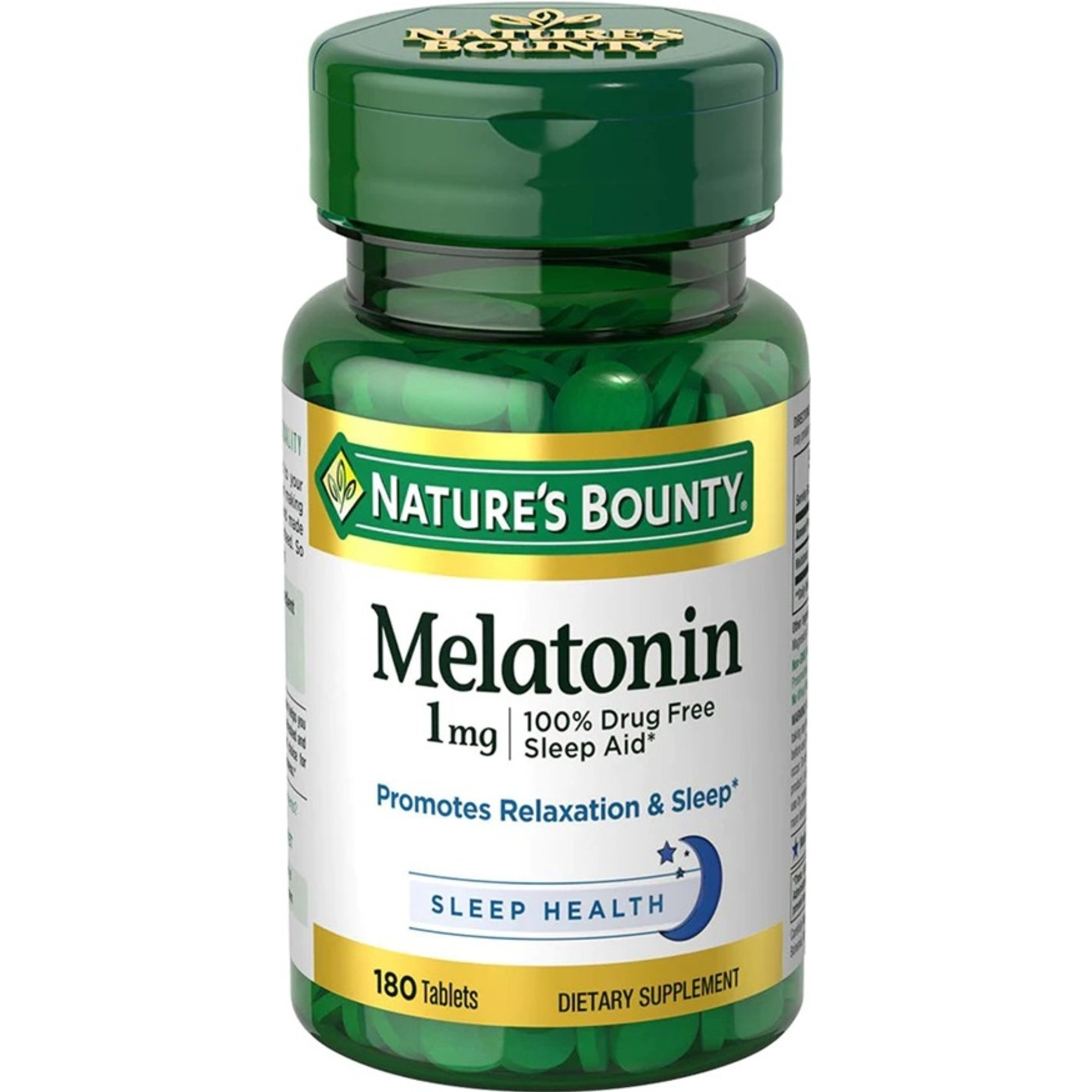 Nature's Bounty Sleep Health Melatonin, 1 mg, 180 Tablets