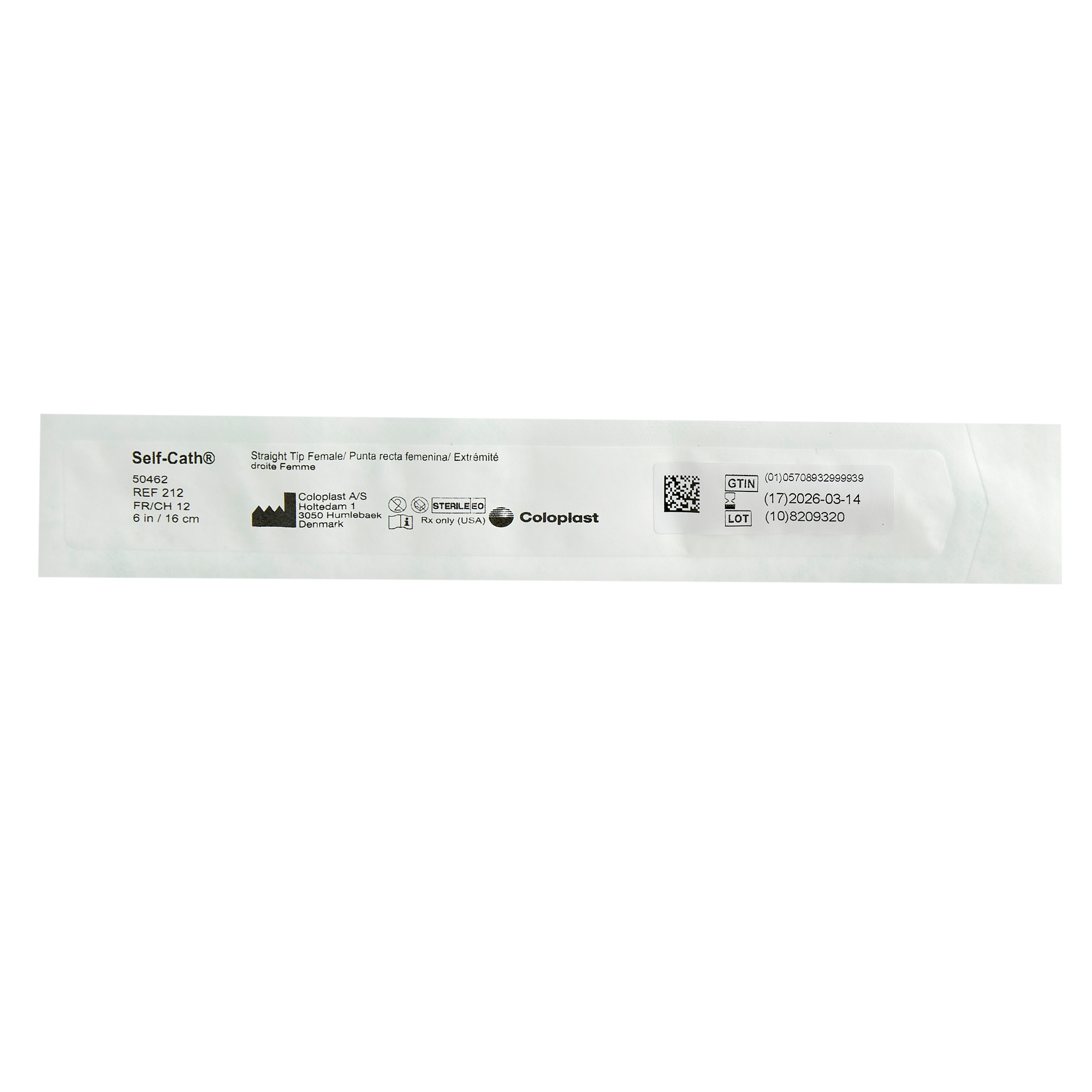 Coloplast Self-Cath Female Catheter, Straight Tip, 6'
