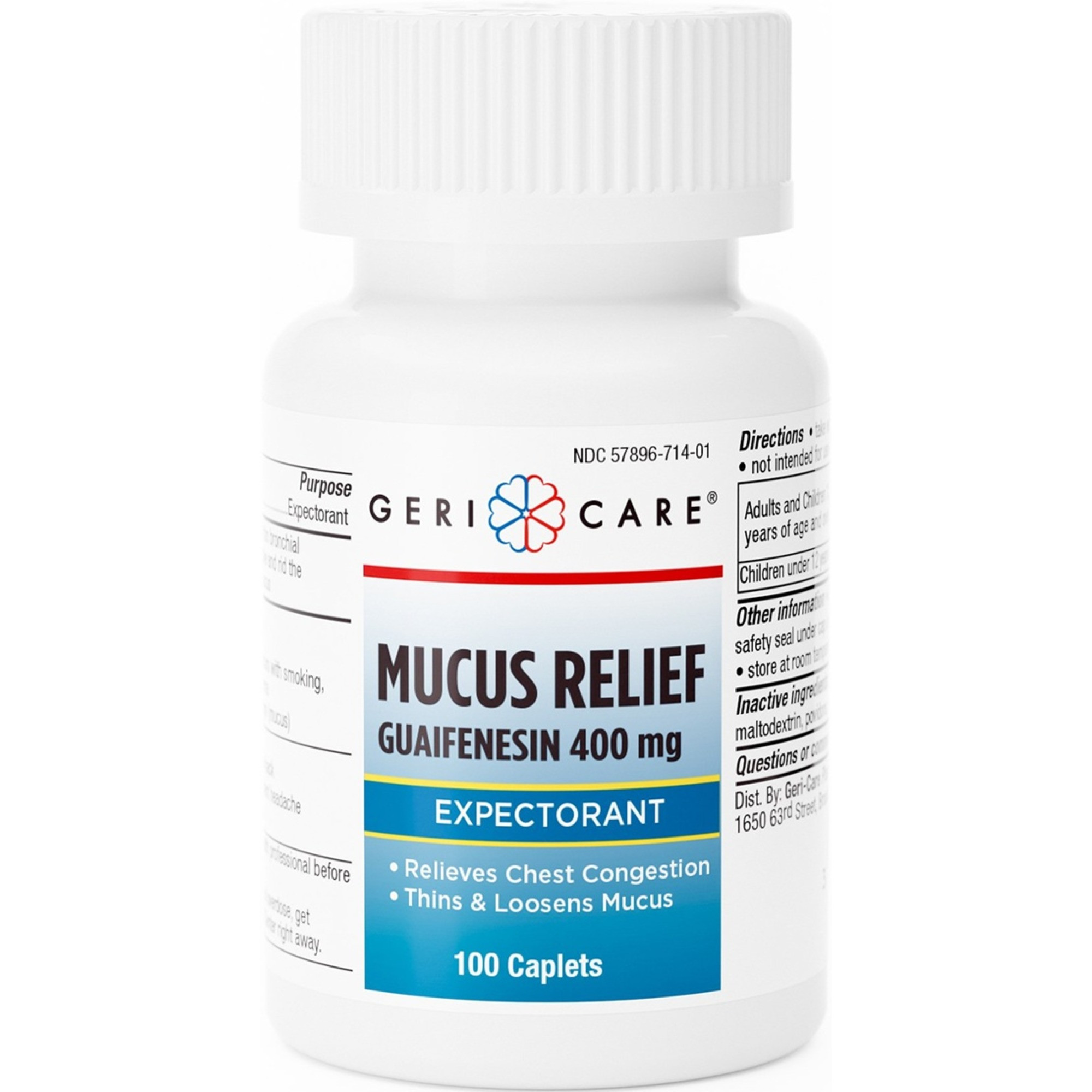 Geri-Care Mucus Relief Guaifenesin Expectorant, 400 mg
