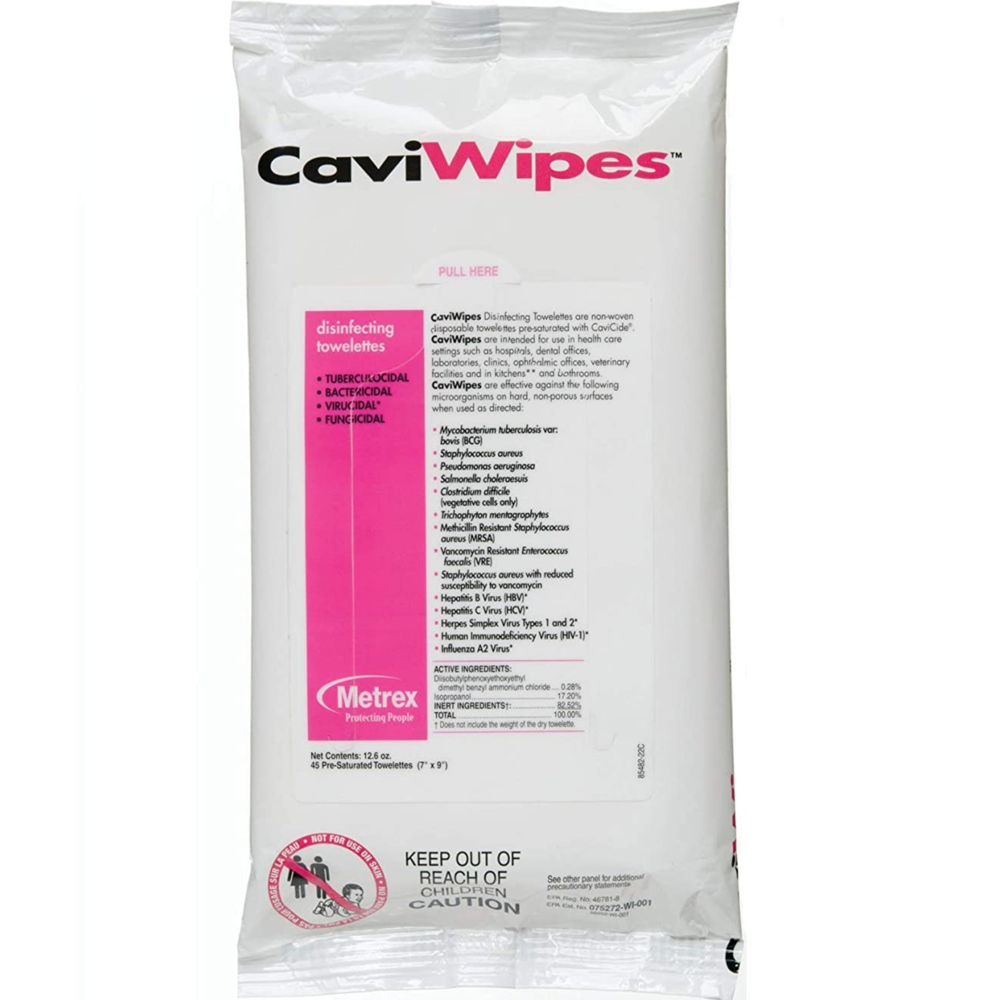 CaviWipes Disinfecting Towelettes, 7 X 9"