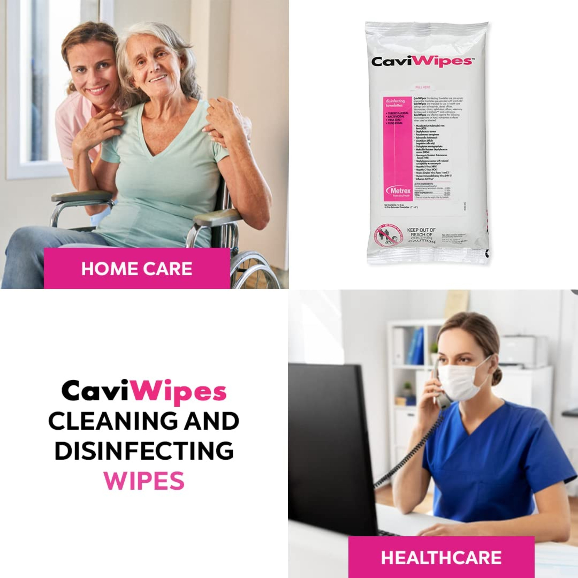 CaviWipes Disinfecting Towelettes, 7 X 9"