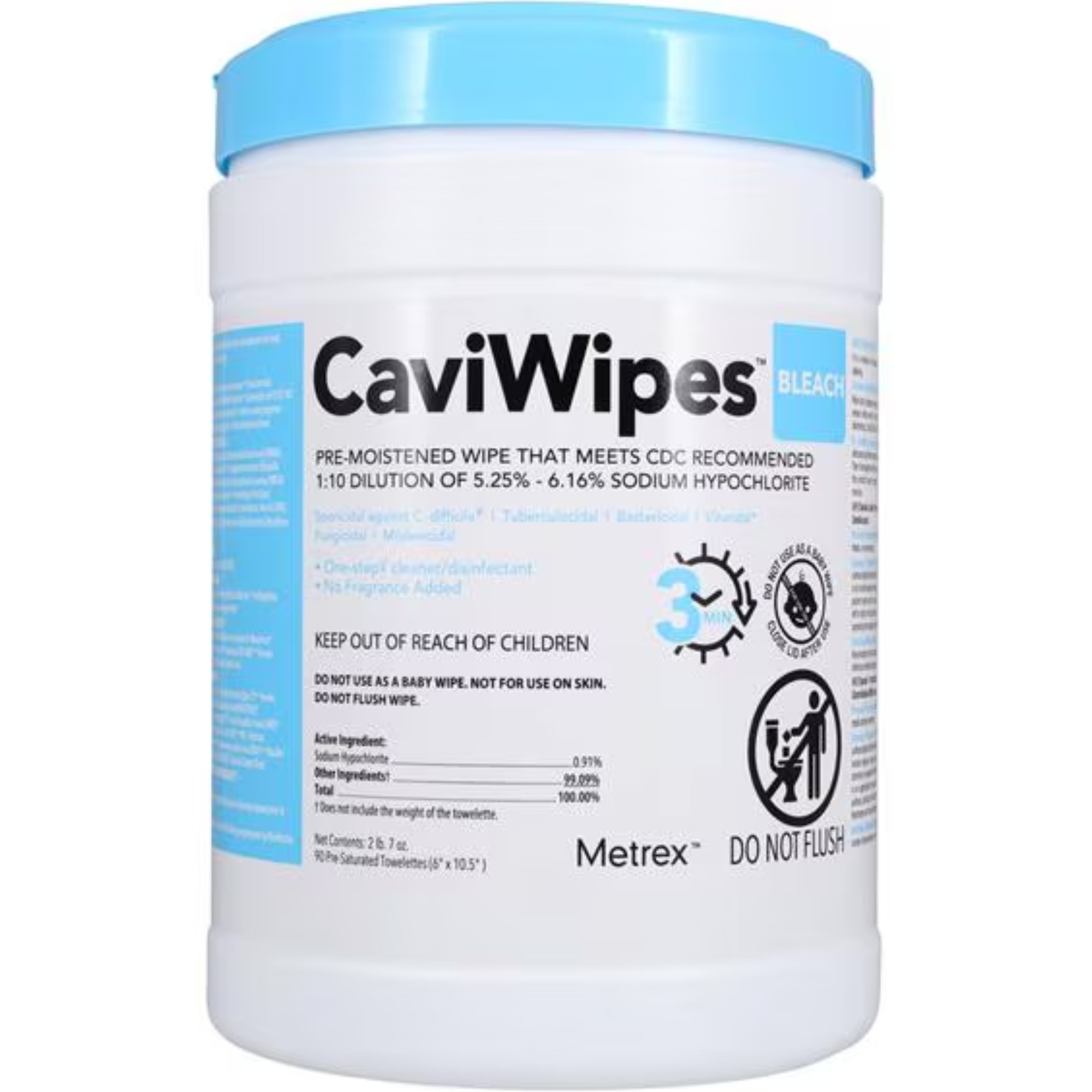 CaviWipes Bleach 1:10 Bleach Dilution Disinfecting Towelettes