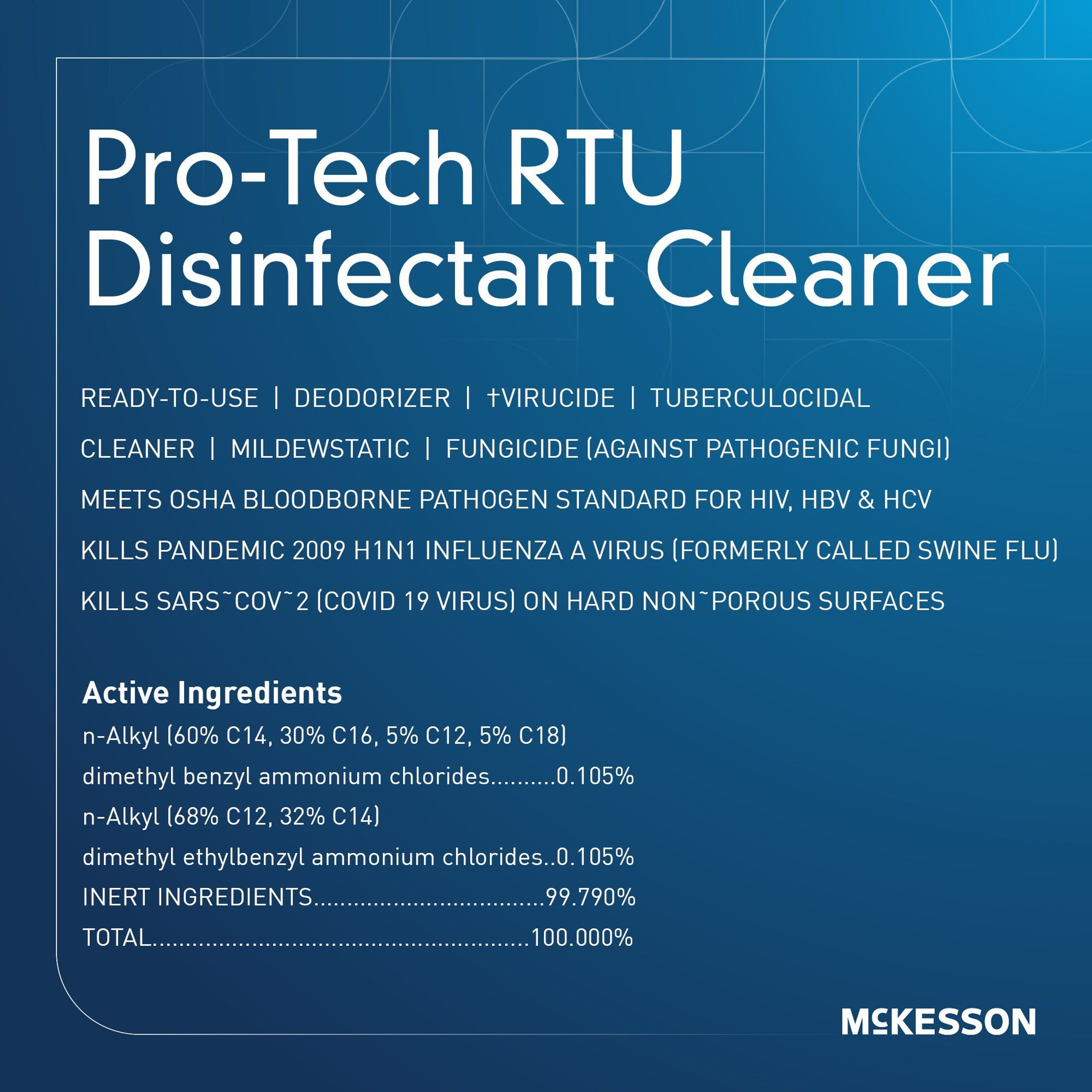 McKesson Pro-Tech RTU Disinfectant Cleaner, 53-28564, 32 oz. - 1 Each