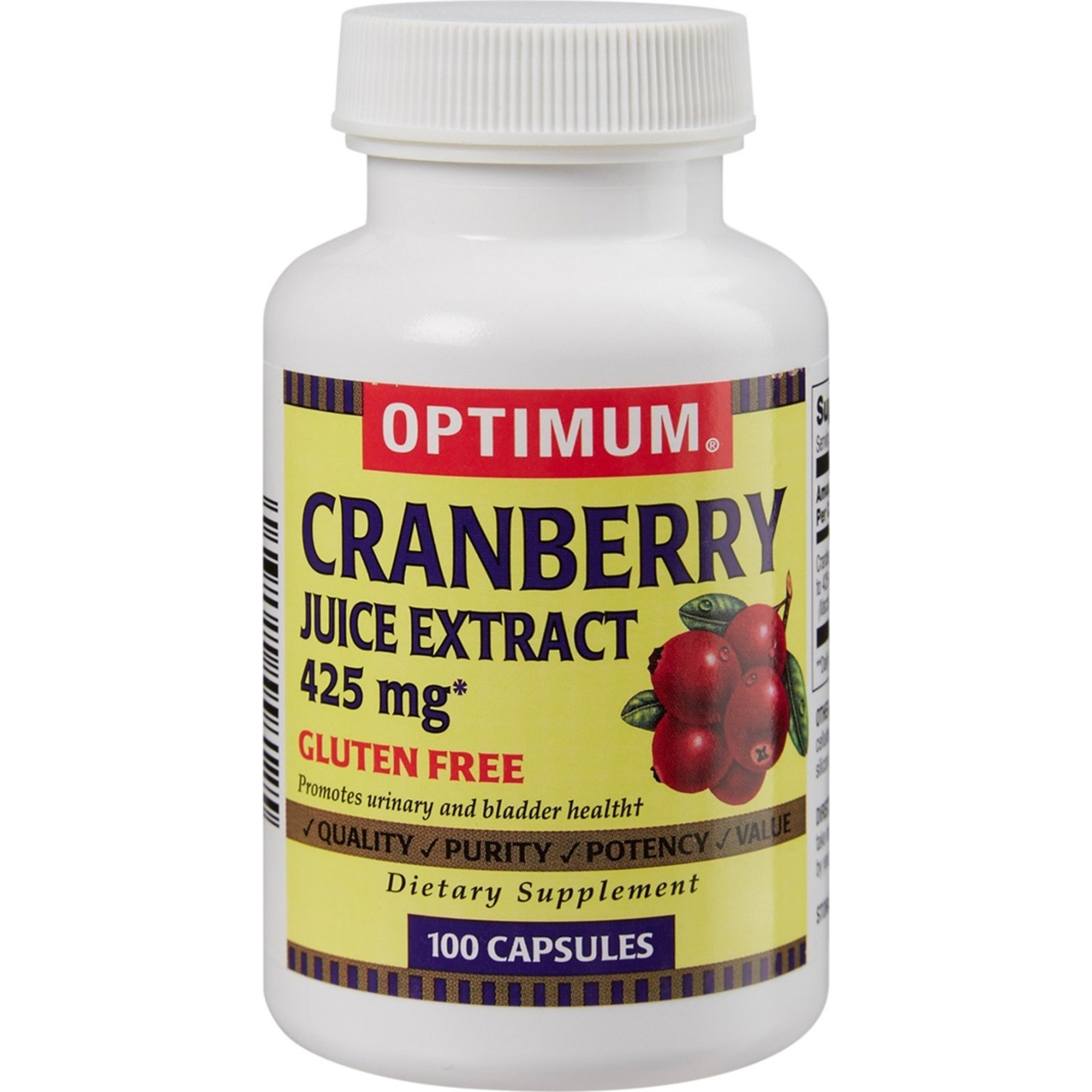 Optimum Cranberry Dietary Supplements, 425 mg., 100 Tablets