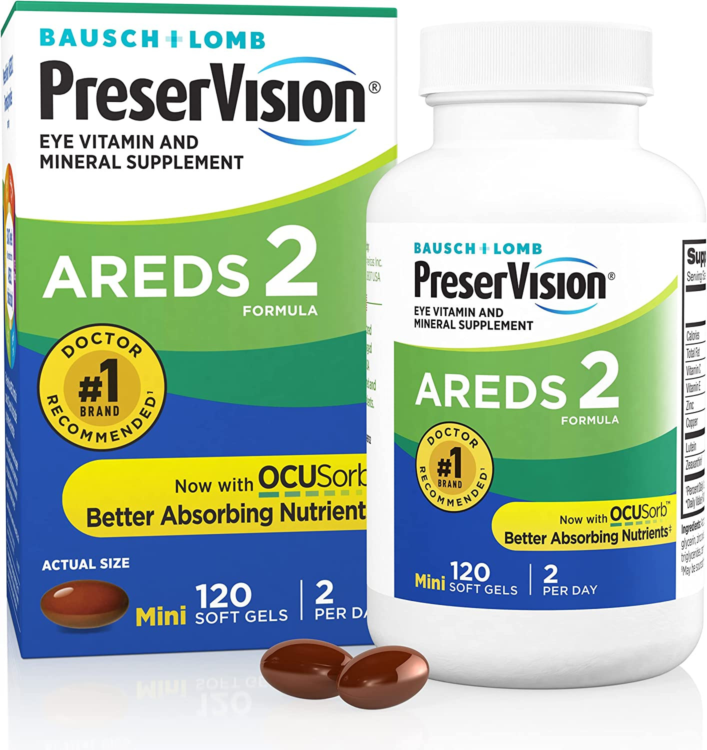 PreserVision Areds 2 Eye Vitamin & Mineral Supplement, 226 mg., 120 Tablets, 24208069762, 1 Bottle