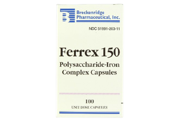 Ferrex Polysaccharide-Iron Complex Capsules, 150 mg., 100 Capsules, 51991020311, 1 Bottle