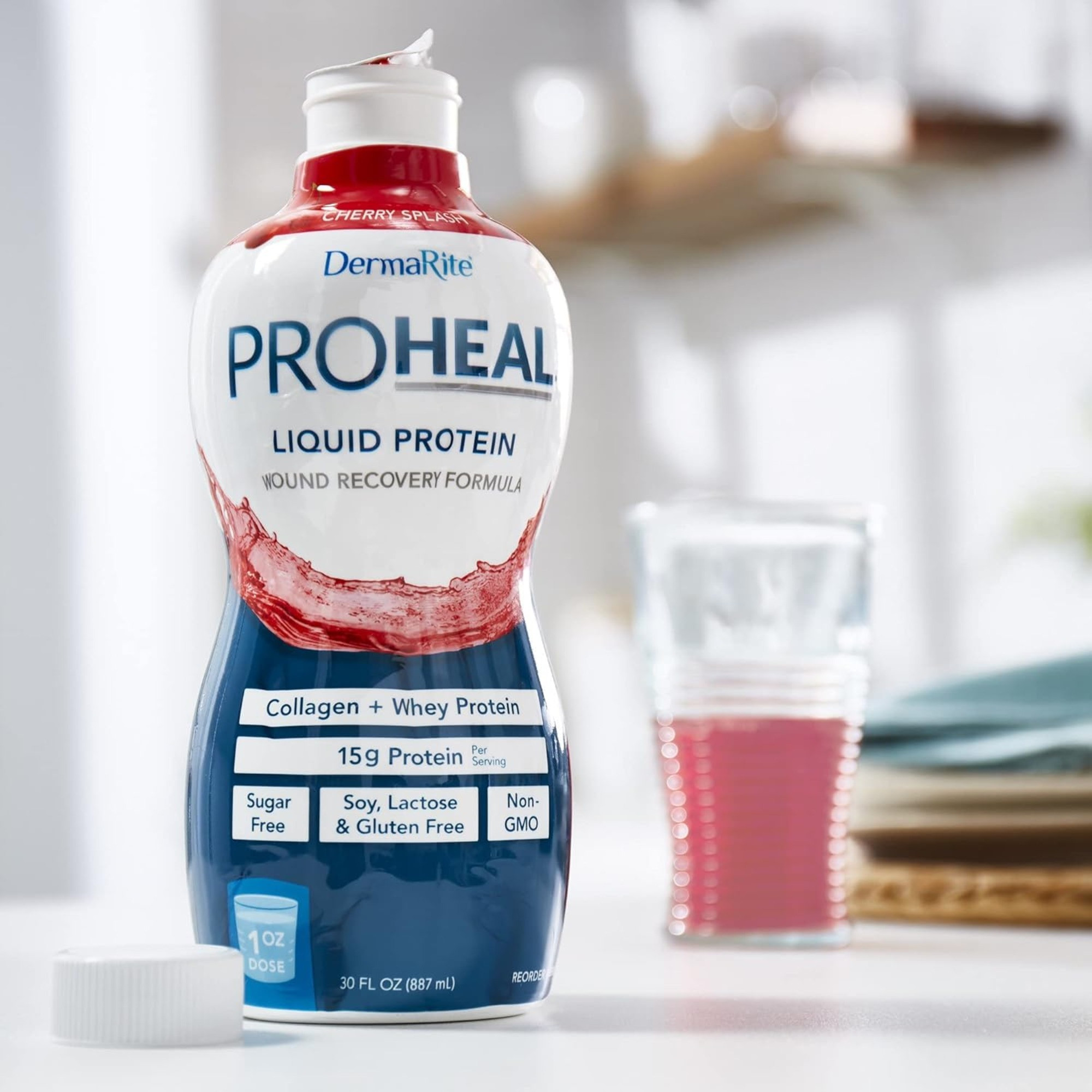 DermaRite ProHeal Liquid Protein Wound Recovery Formula, Cherry Splash, 30 oz., PRO1000, 1 