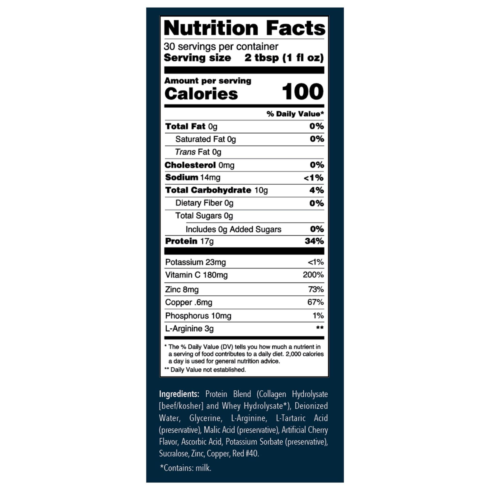 DermaRite ProHeal Critical Care Liquid Protein Wound Recovery Formula, Cherry Splash, 30 oz.