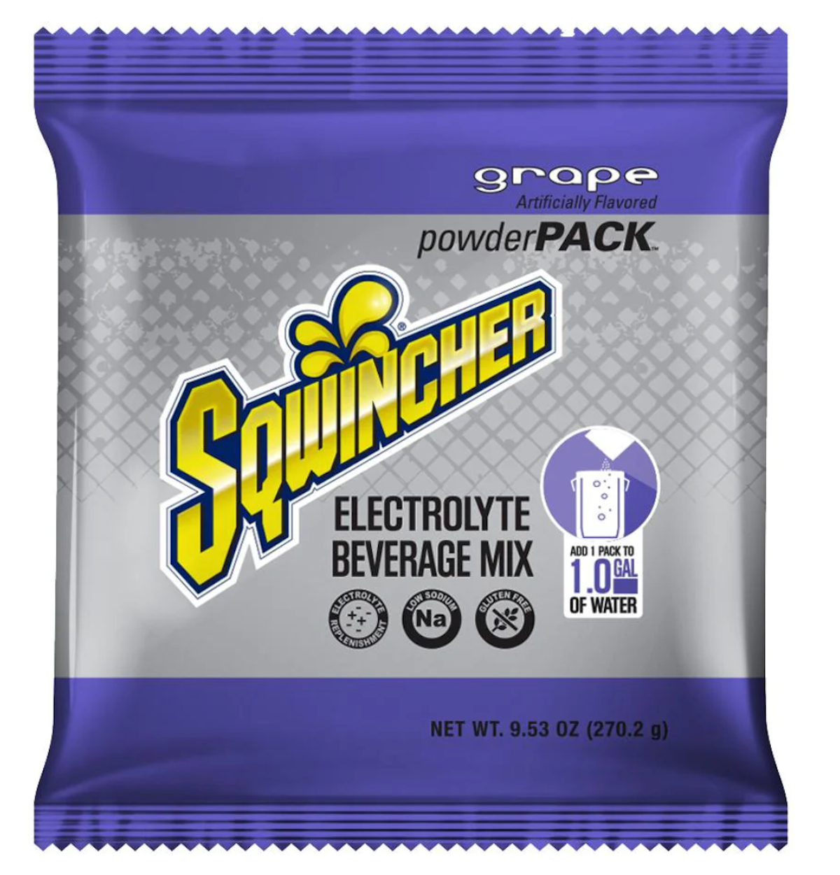 Sqwincher PowderPack Professional Grade Hydration Electrolyte Replenishment Drink Mix, Assorted Flavors, 9.53 oz., X384-MC600, Box of 20