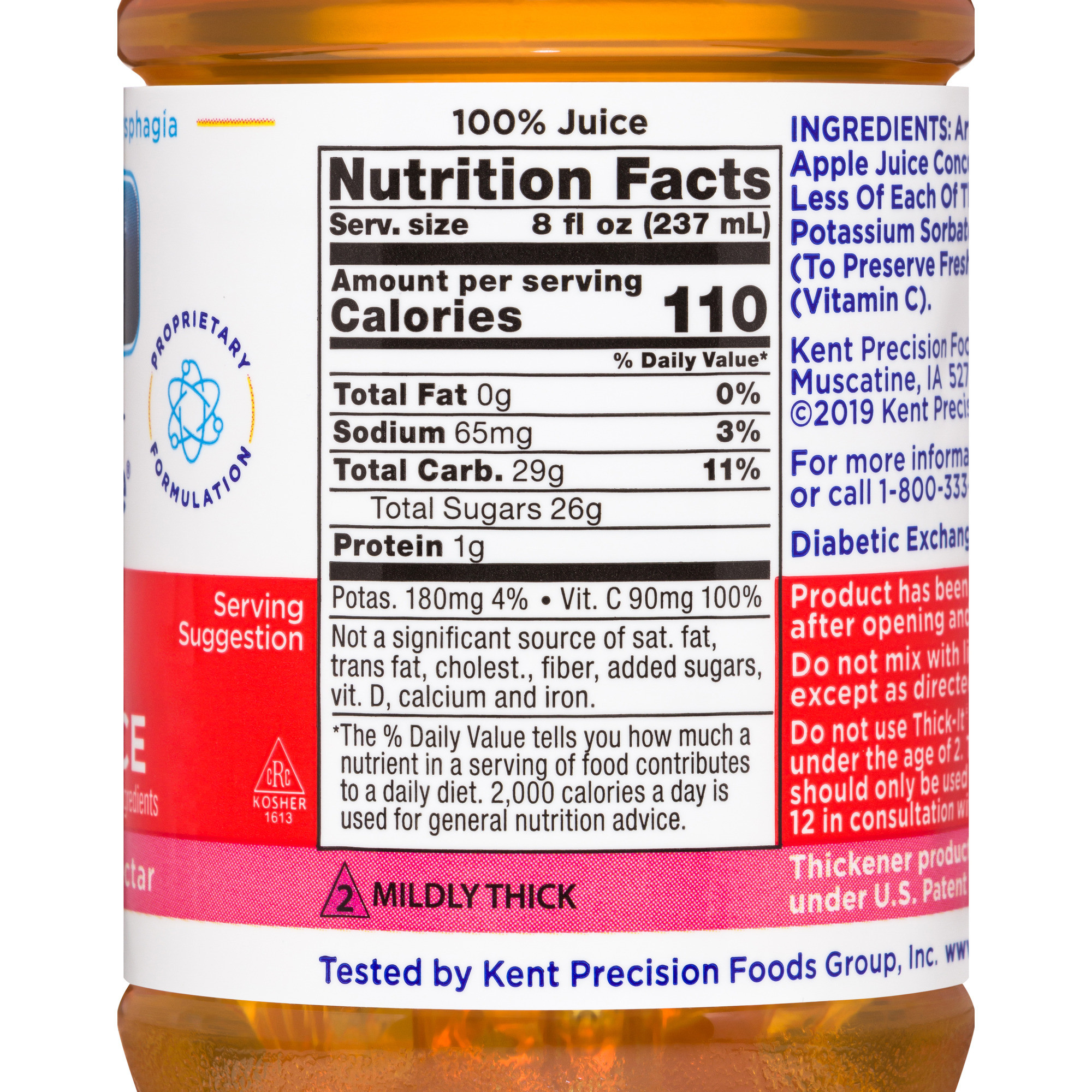 Thick-It Clear Advantage Thickened Apple Juice, Nectar Consistency, Mildly Thick, 8 oz.