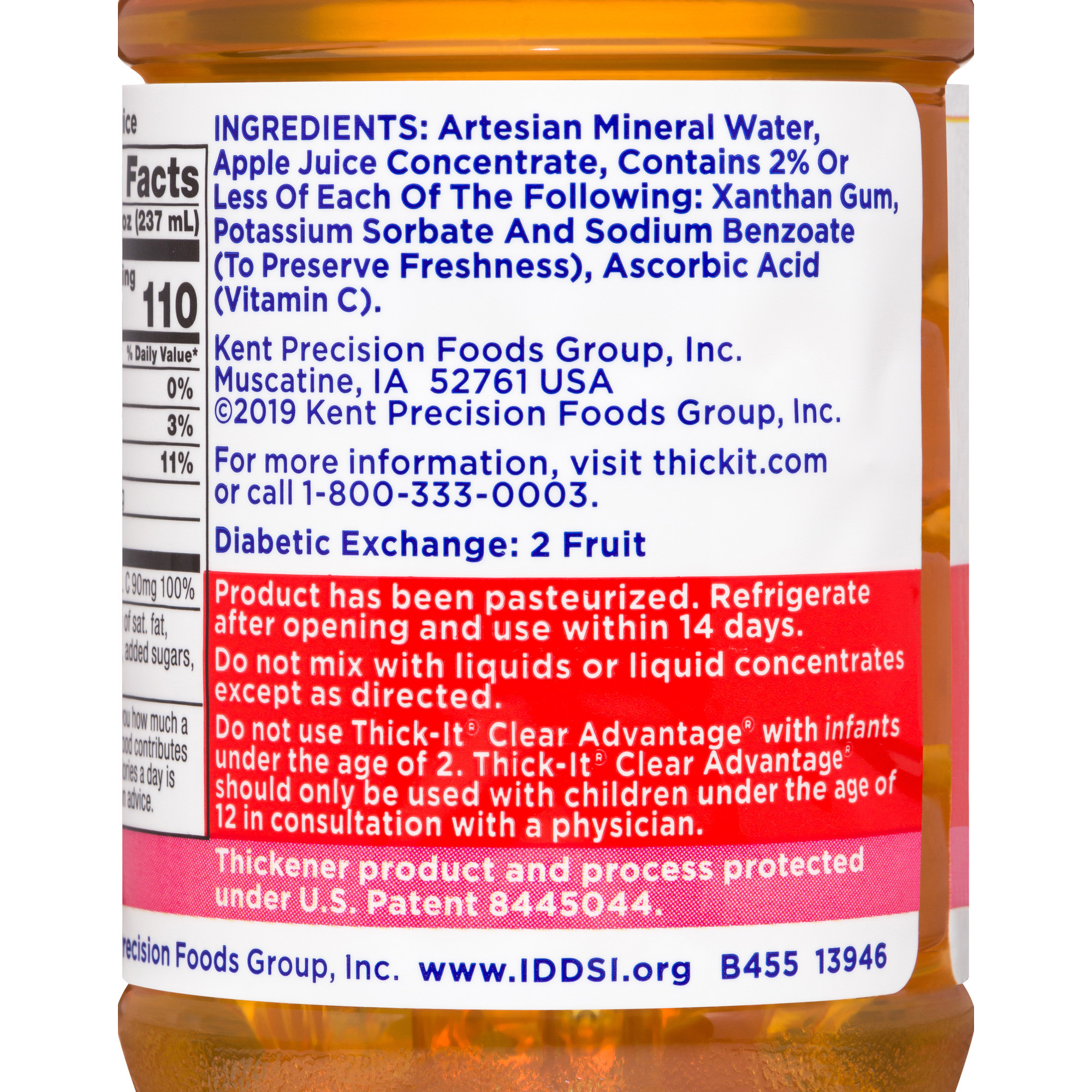 Thick-It Clear Advantage Thickened Apple Juice, Nectar Consistency, Mildly Thick, 8 oz.