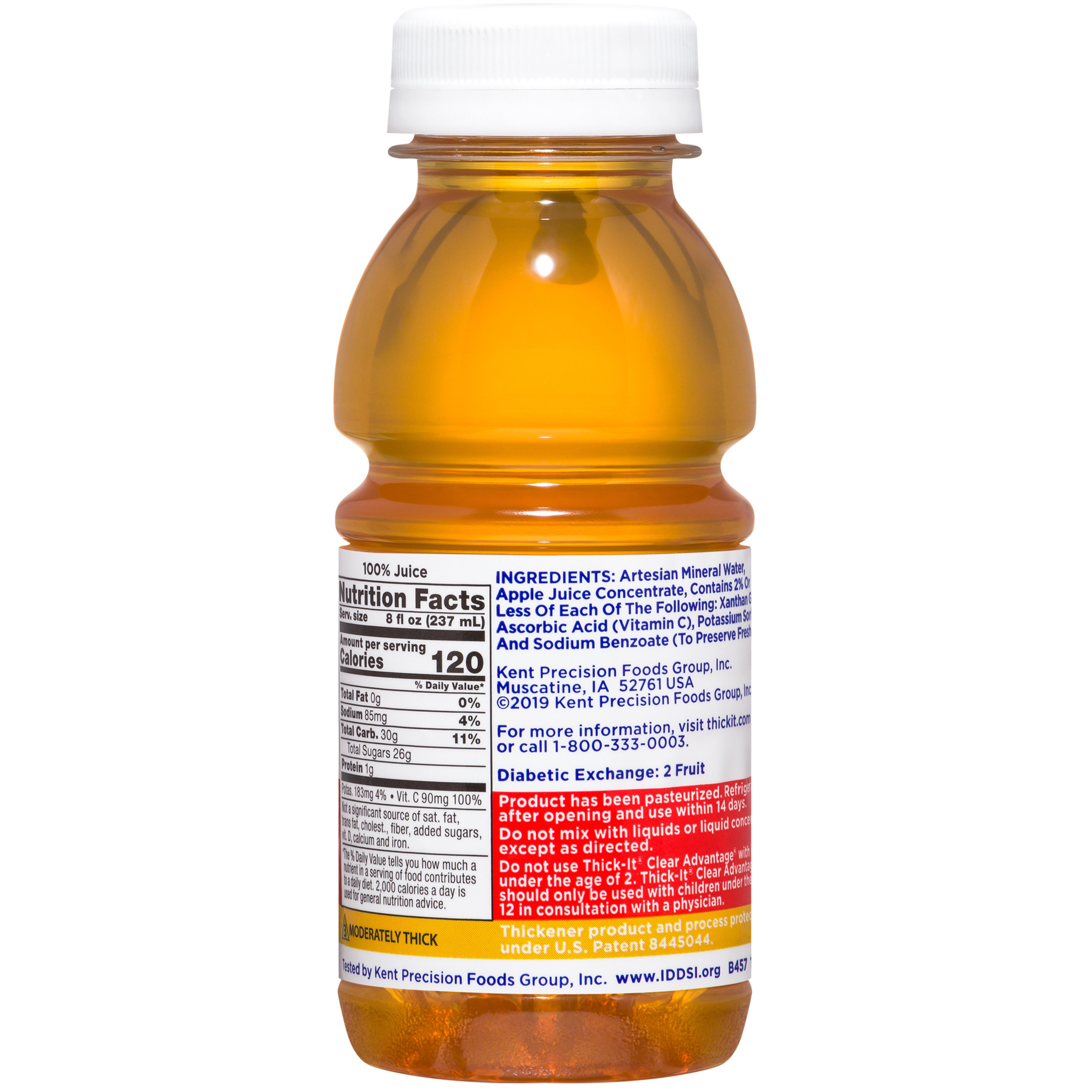 Thick-It Clear Advantage Thickened Apple Juice, Honey Consistency, Moderately Thick, 8 oz.