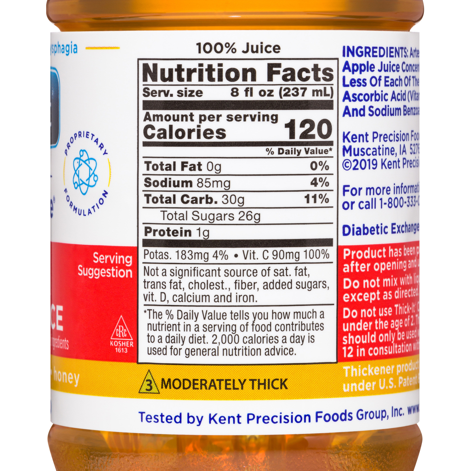 Thick-It Clear Advantage Thickened Apple Juice, Honey Consistency, Moderately Thick, 8 oz.