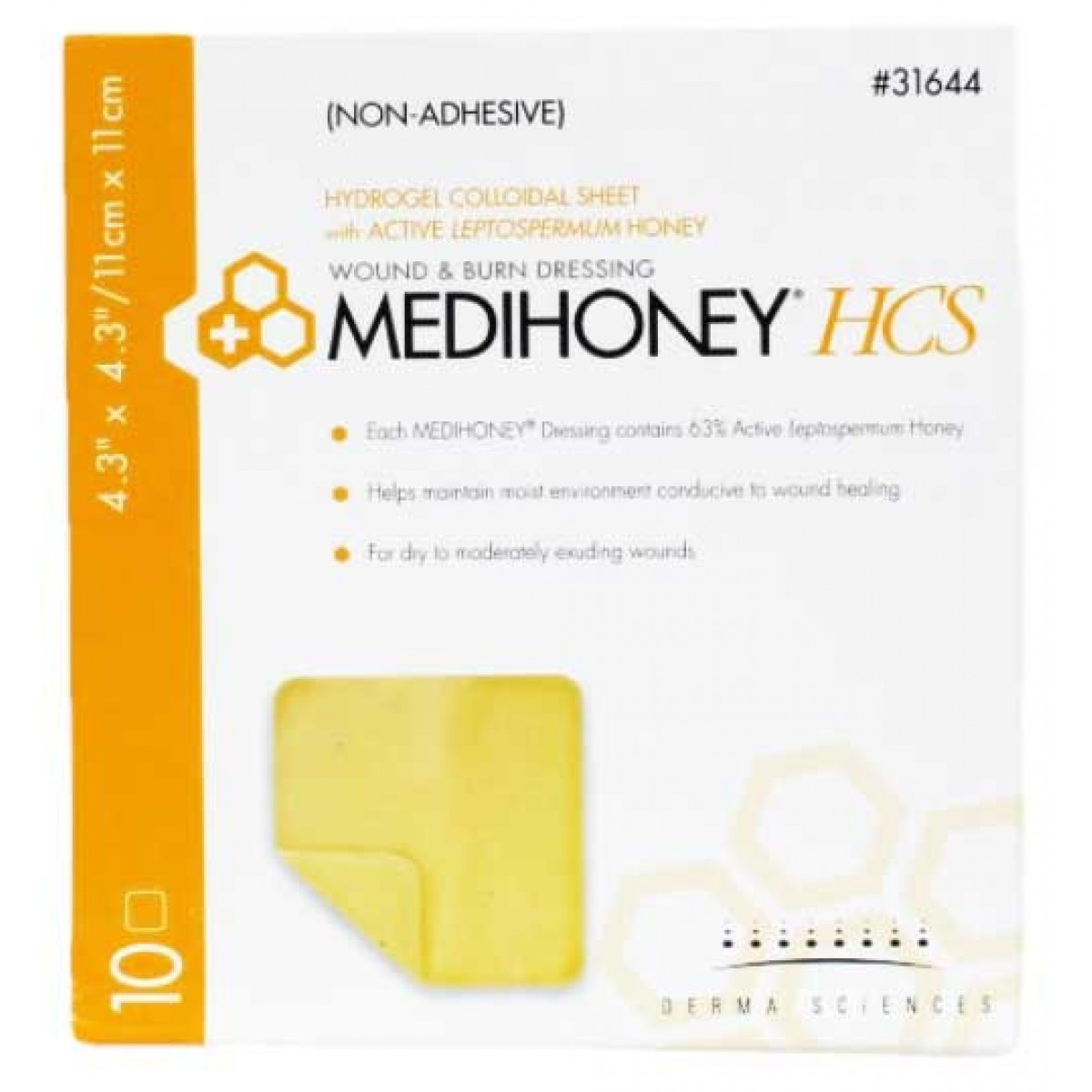 Medihoney HCS Hydrogel Dressing, 4.3 X 4.3"