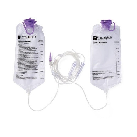 Medline EntraFloH2O Enteral Feeding Pump Bag Set, ENFit Connector, 1000 mL, ENFIT70554, 1 Each