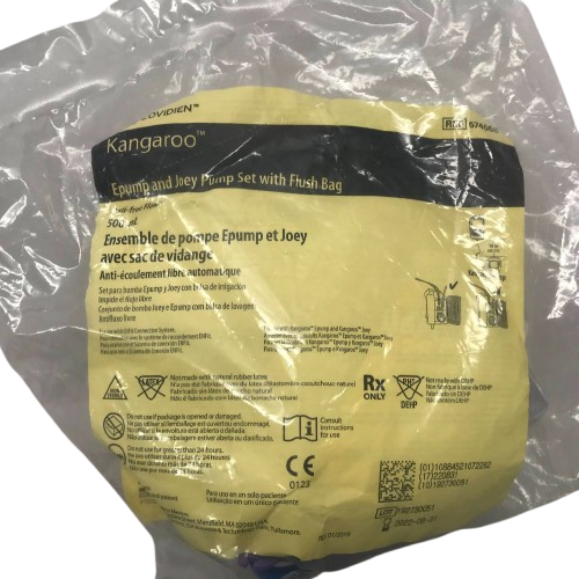 Cardinal Kangaroo ePump Enteral Feeding Set, 500mL Flush Set