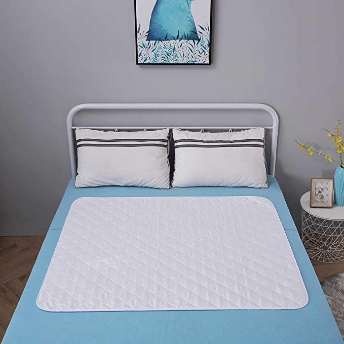 Beck's Classic Brushed Polyester Reusable Underpad, Blue, Moderate Absorbency