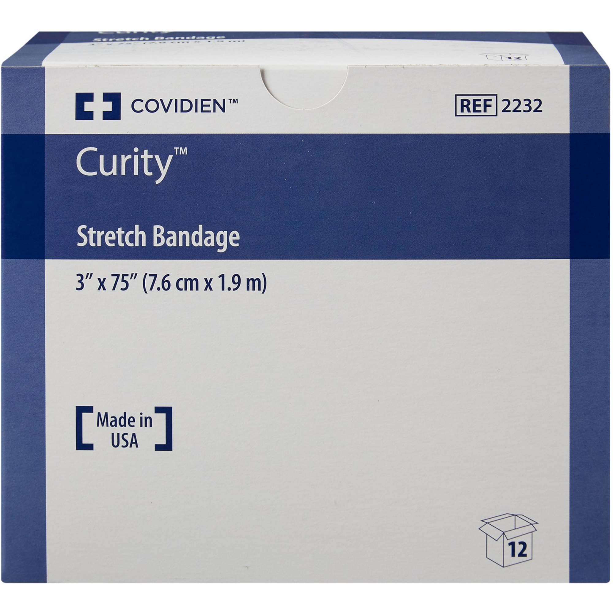 Cardinal Curity Stretch Bandage Roll, 3 X 75", 2232-, Box of 12