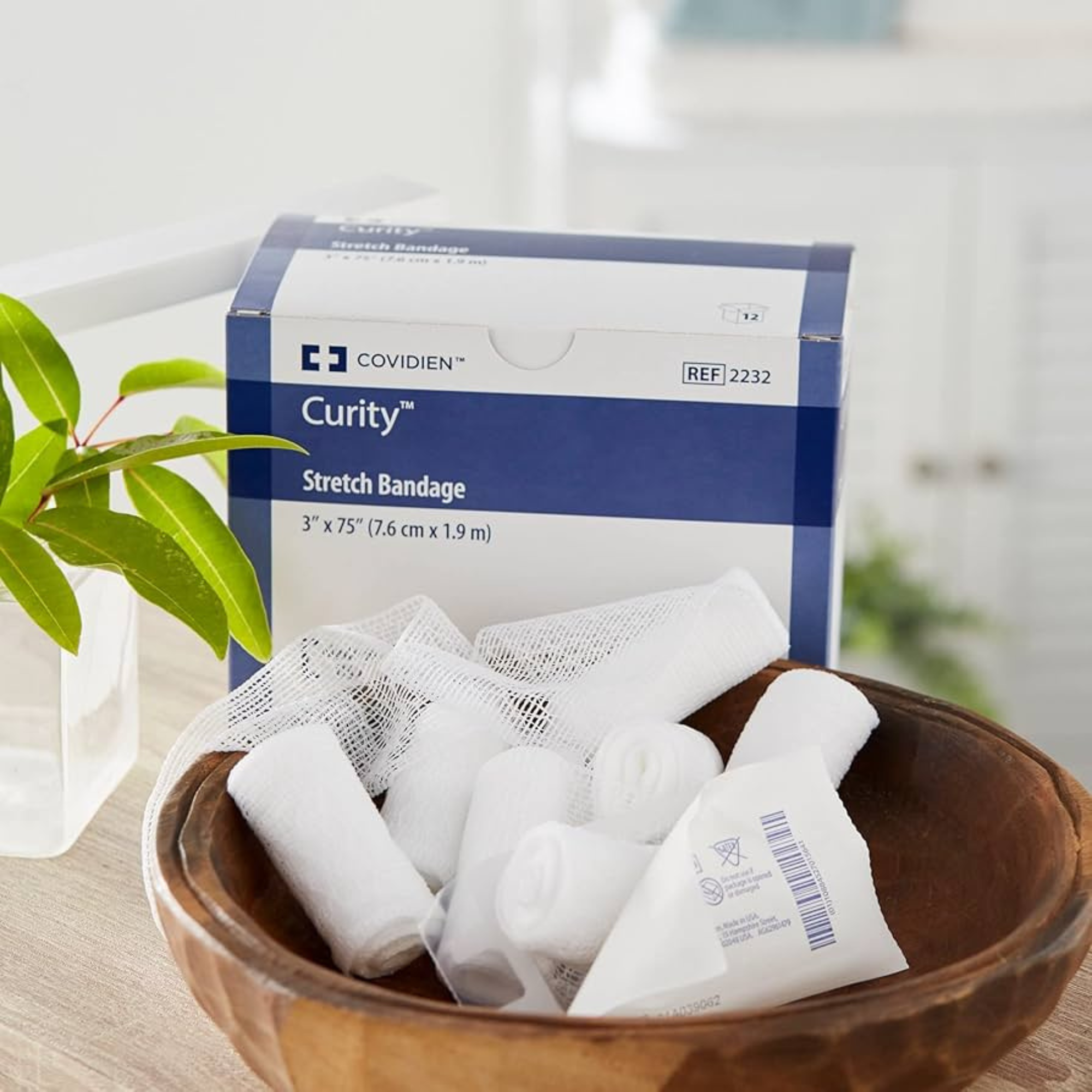 Cardinal Curity Stretch Bandage Roll, 3 X 75", 2232-, Box of 12