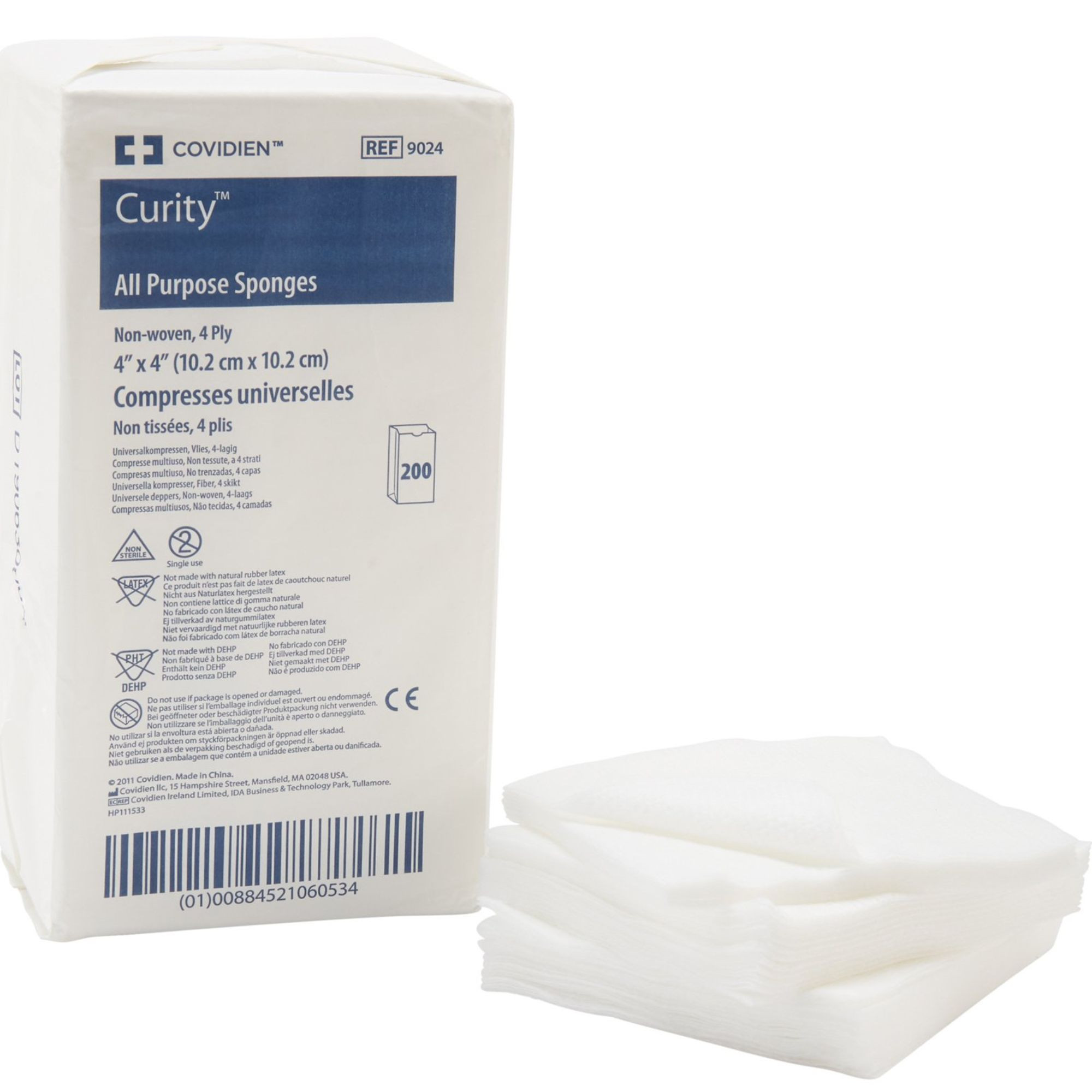 Cardinal Curity All Purpose Sponges, 4 X 4", 9024-, Pack of 200