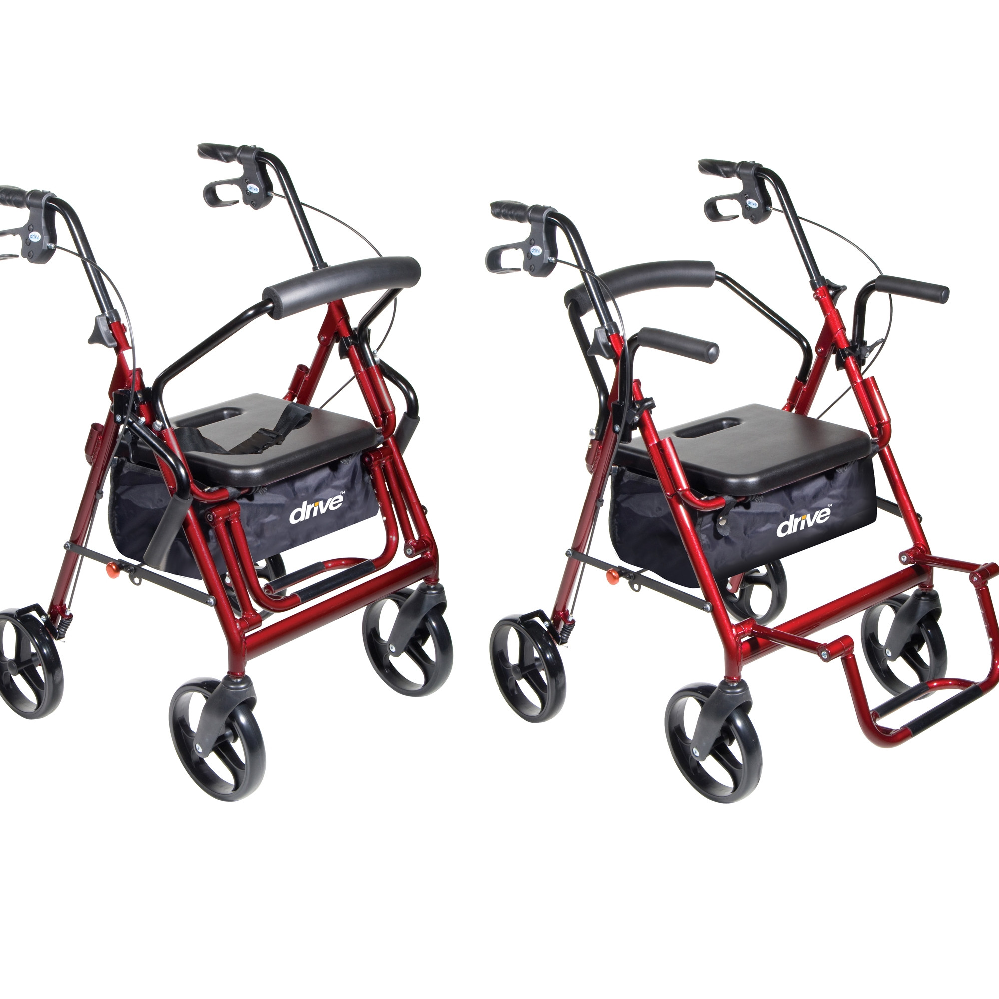 drive Duet Rollator/Transport Chair, 8" Wheels