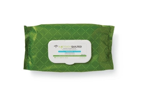 Medline FitRight Aloe Quilted Personal Cleansing Wipes, MSC263625, Pack of 48