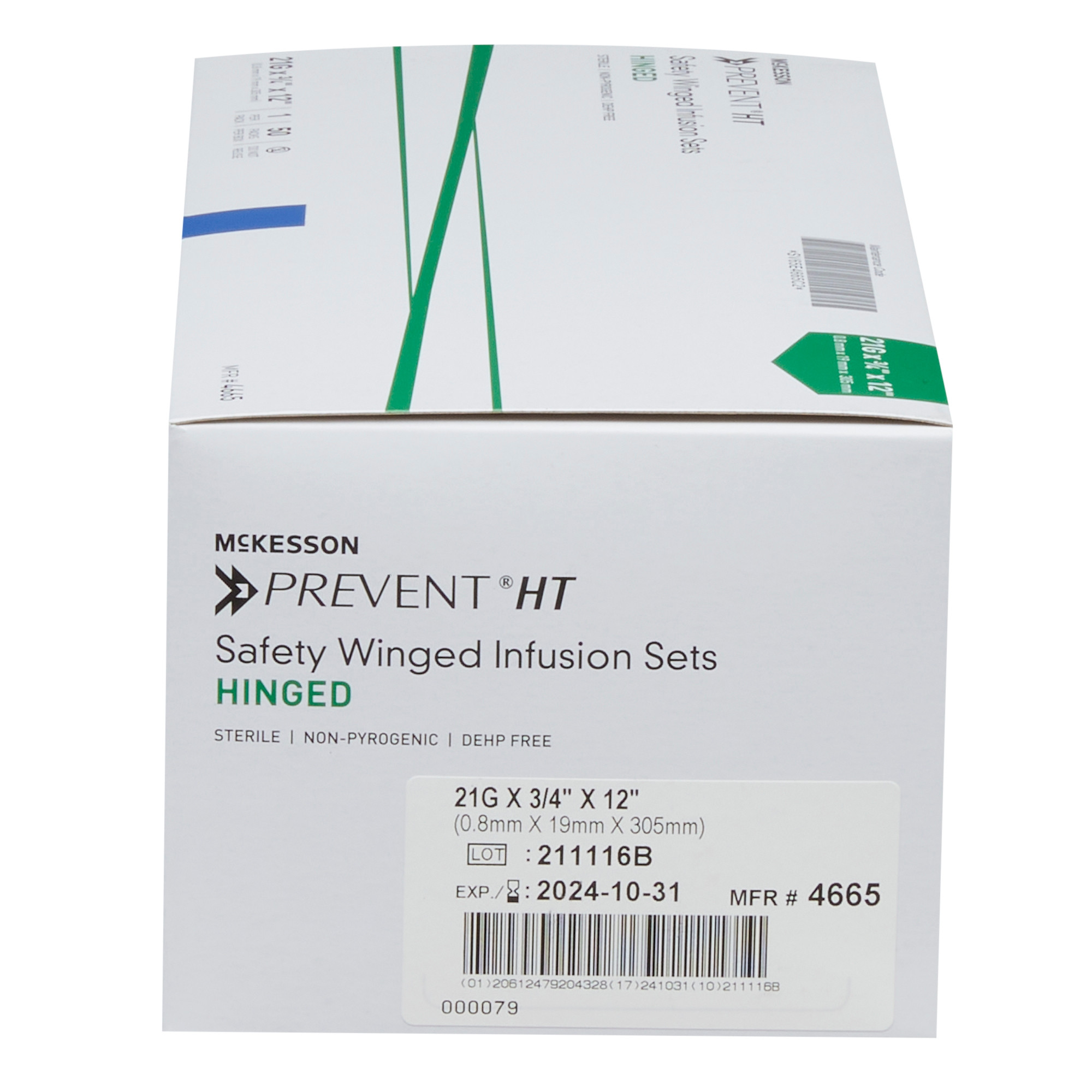 McKesson Prevent HT Saftey Winged Infusion Sets, Hinged, 4665, 21G - Box of 50