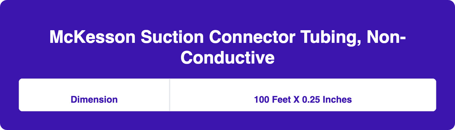McKesson Suction Connector Tubing, Non-Conductive, 100' X 0.25" I.D.