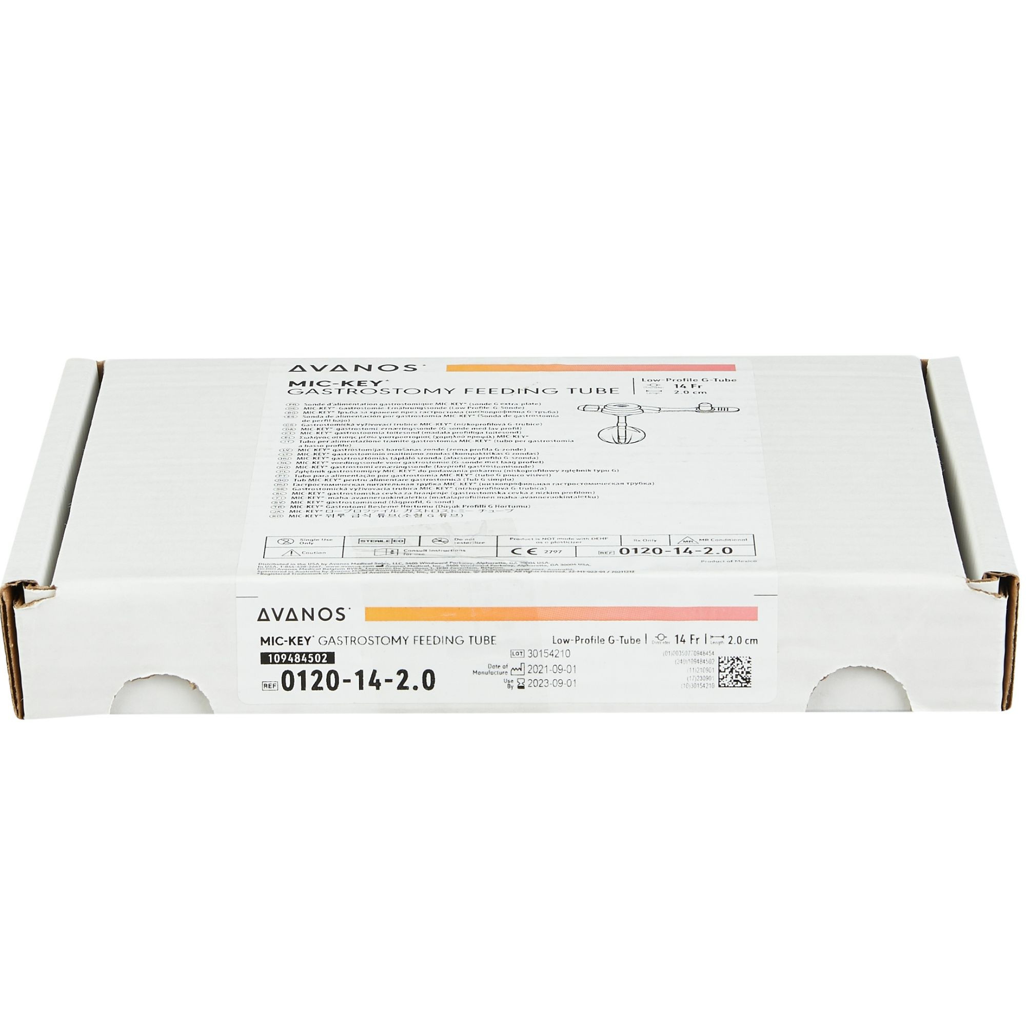 MIC-KEY Low-Profile Gastrostomy Feeding Tube Kit, 14 Fr., 2.0 cm Tube, 0120-14-2-0, 1 Each