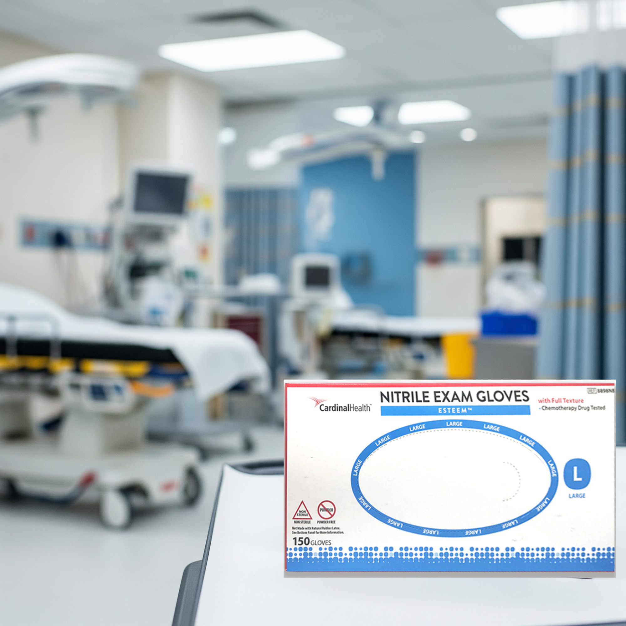 Cardinal Health Esteem Stretch Nitrile Exam Gloves, Powder-Free