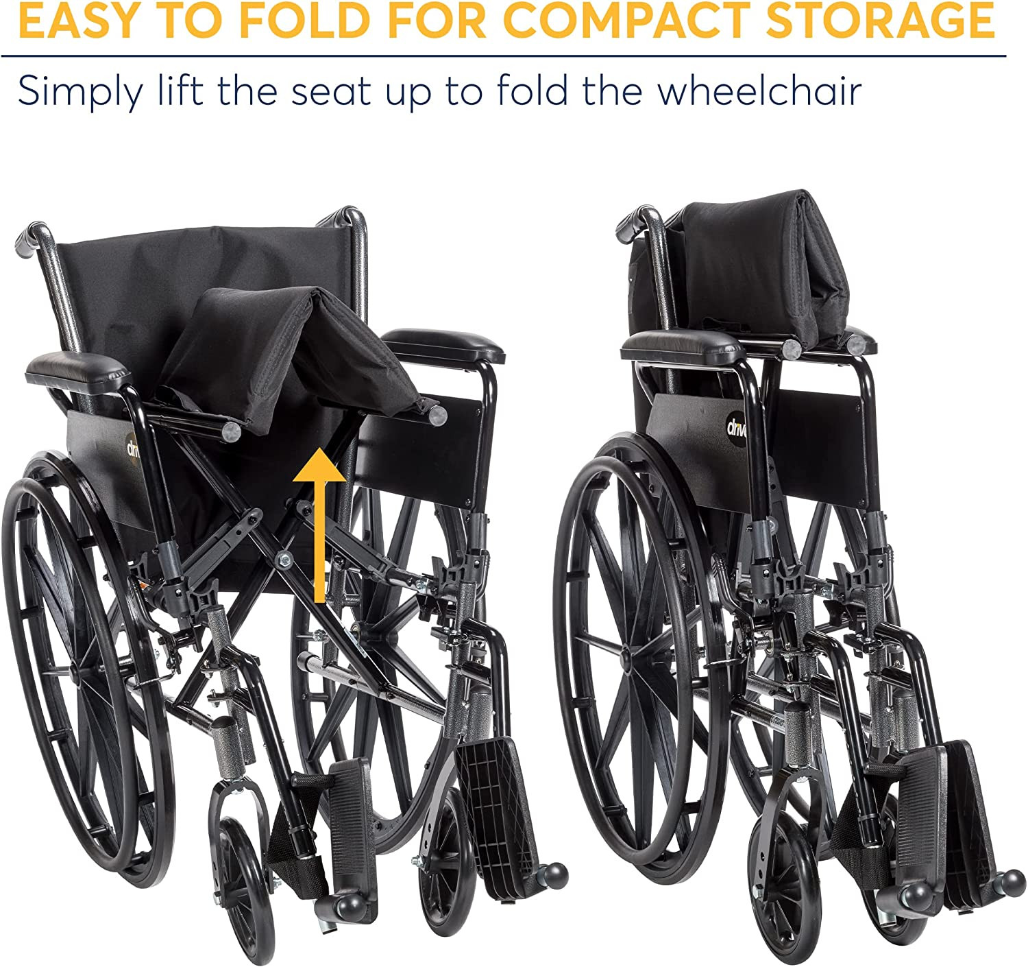 drive Cruiser III Wheelchair, Flip Back Detachable and Adjustable Height Desk Arm, Elevating Legrests, K316DDA-ELR, 16" - 1 Each