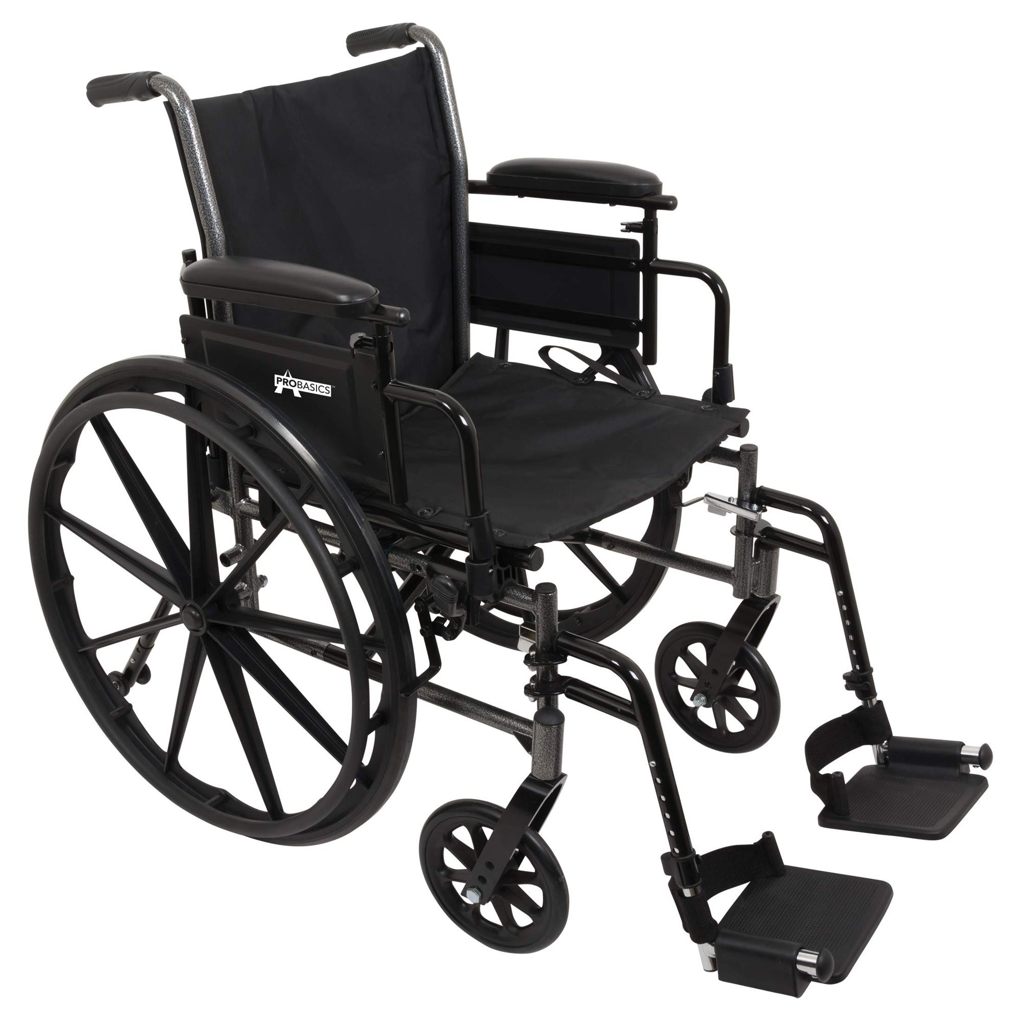 PMI ProBasics K3-Lite Wheelchair, Flip-Up Height Adjustable Desk Arms, Swing-Away Footrests, WC31616DS, 16" - 1 Each