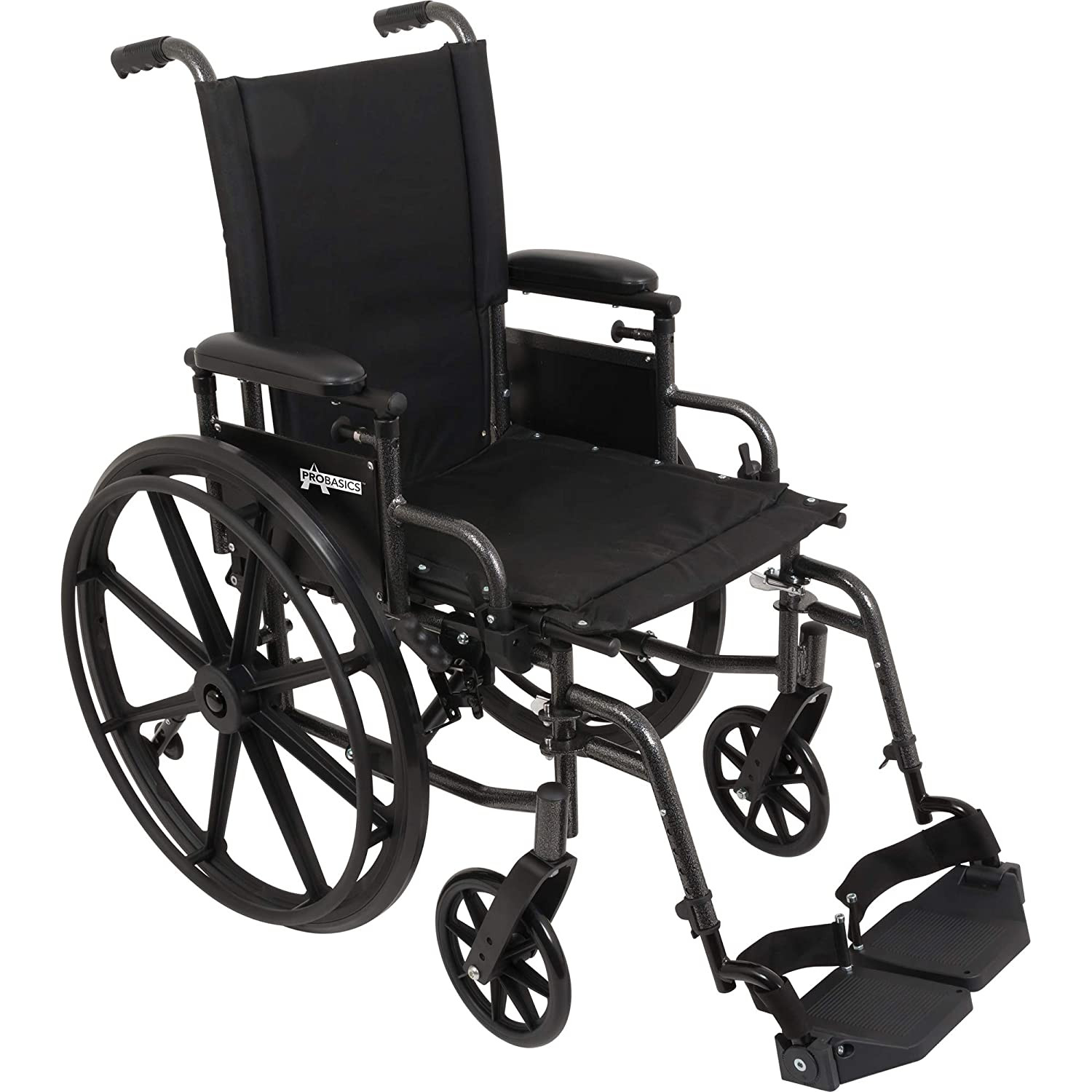 ProBasics K4 High Strength Wheelchair, Lightweight, Flip-back Padded Armrests, Swing-Away Footrests, WC41616DS, 16" - 1 Each