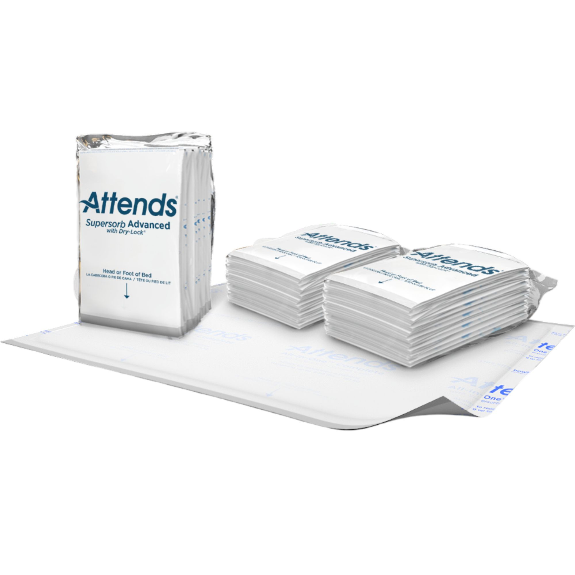 Attends Supersorb with Dry Lock Advanced Premium Underpads, Heavy Absorbency