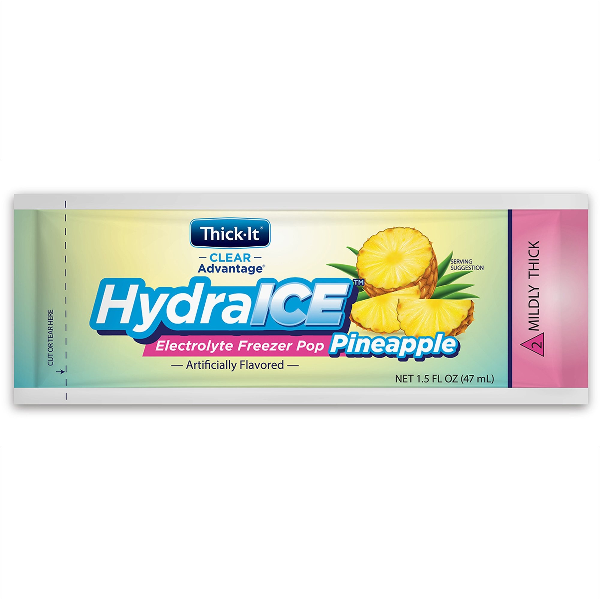 Thick-It Clear Advantage HydraIce Electrolyte Freezer Pop, Pineapple Flavor, Mildly Thick, 47 mL, J615-T5800, Case of 50