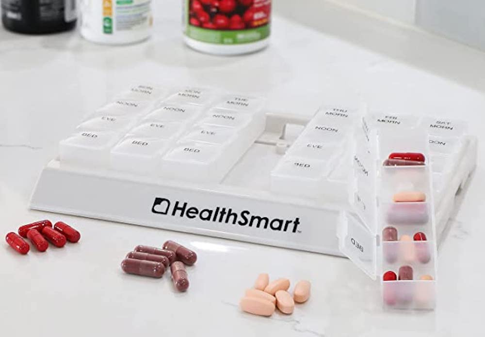 HealthSmart 7-Day Pill Organizer, Large, 4 Dose