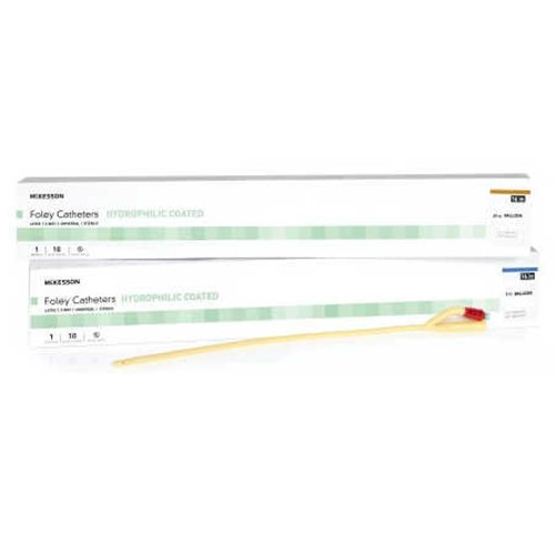 McKesson Hydrophilic Coated Foley Catheter, Straight Tip, 5 cc