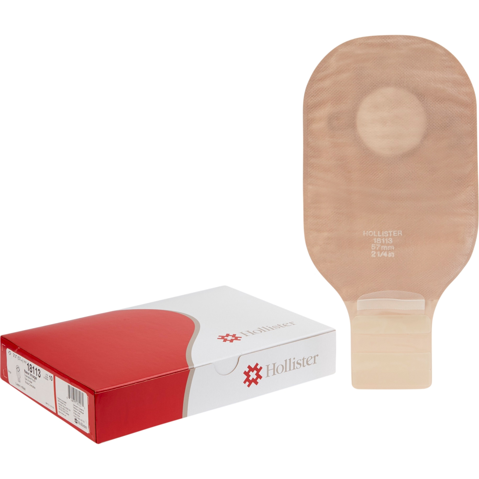 Hollister New Image Two-Piece Drainable Ostomy Pouch with Lock 'n Roll Microseal Closure, Beige 