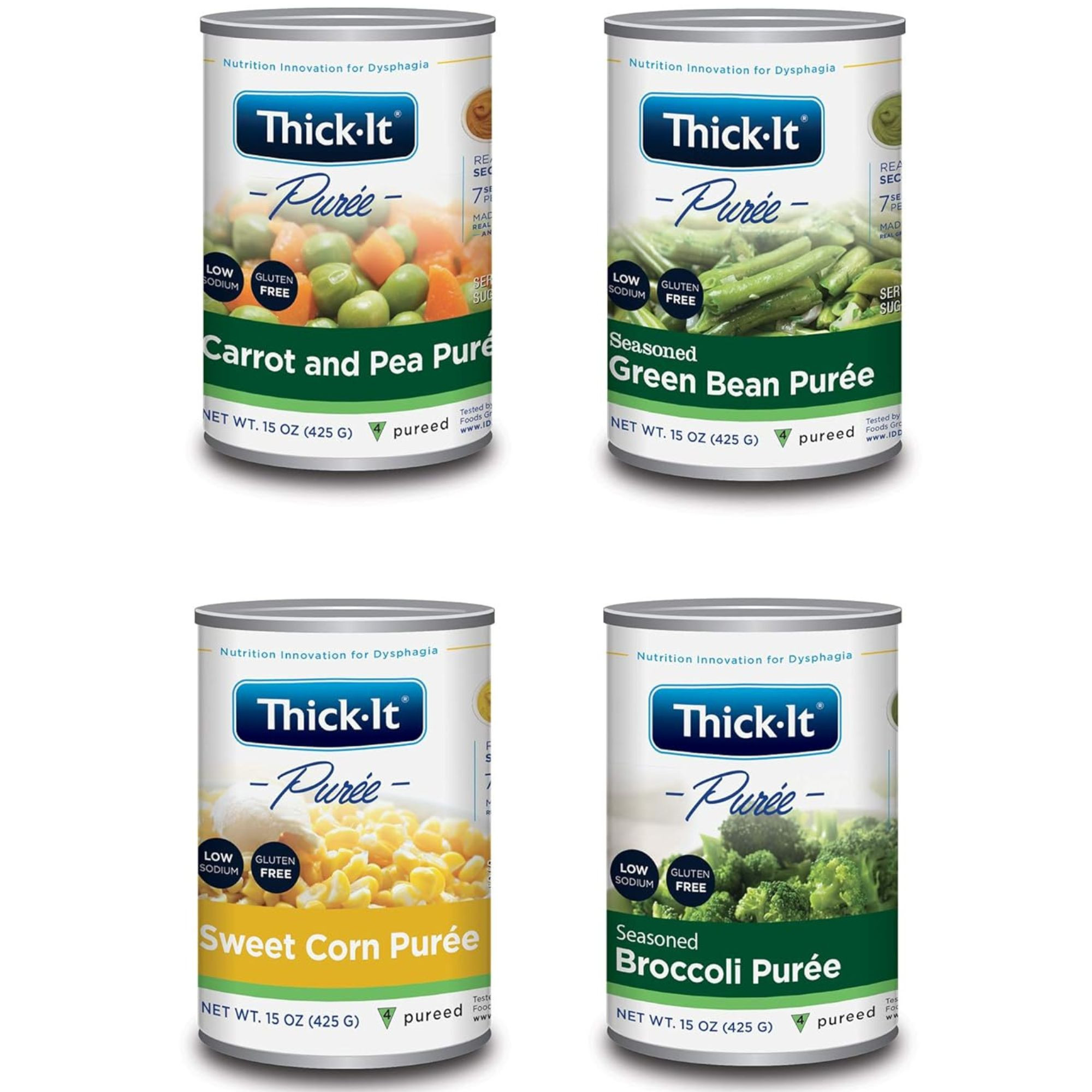Thick-It Ready to Use Puree Consistency, Assorted Veggie Variety Pack, 15 oz. Can