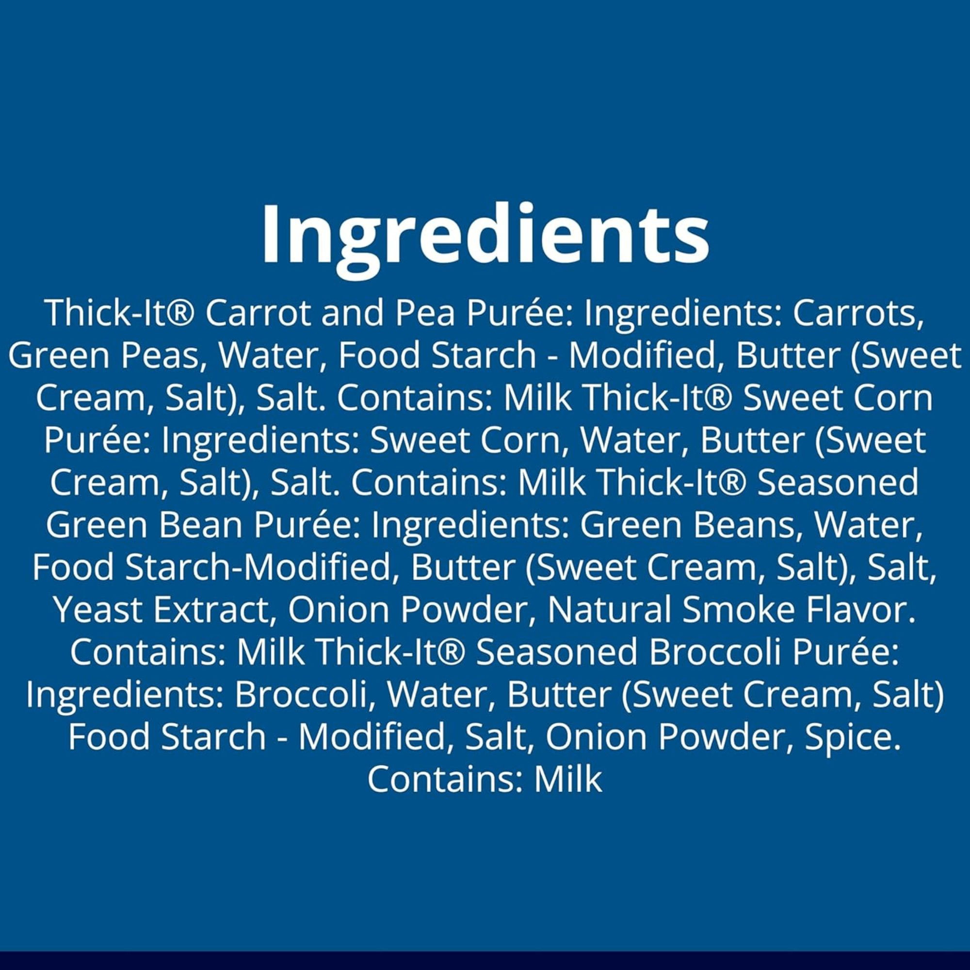 Thick-It Ready to Use Puree Consistency, Assorted Veggie Variety Pack, 15 oz. Can