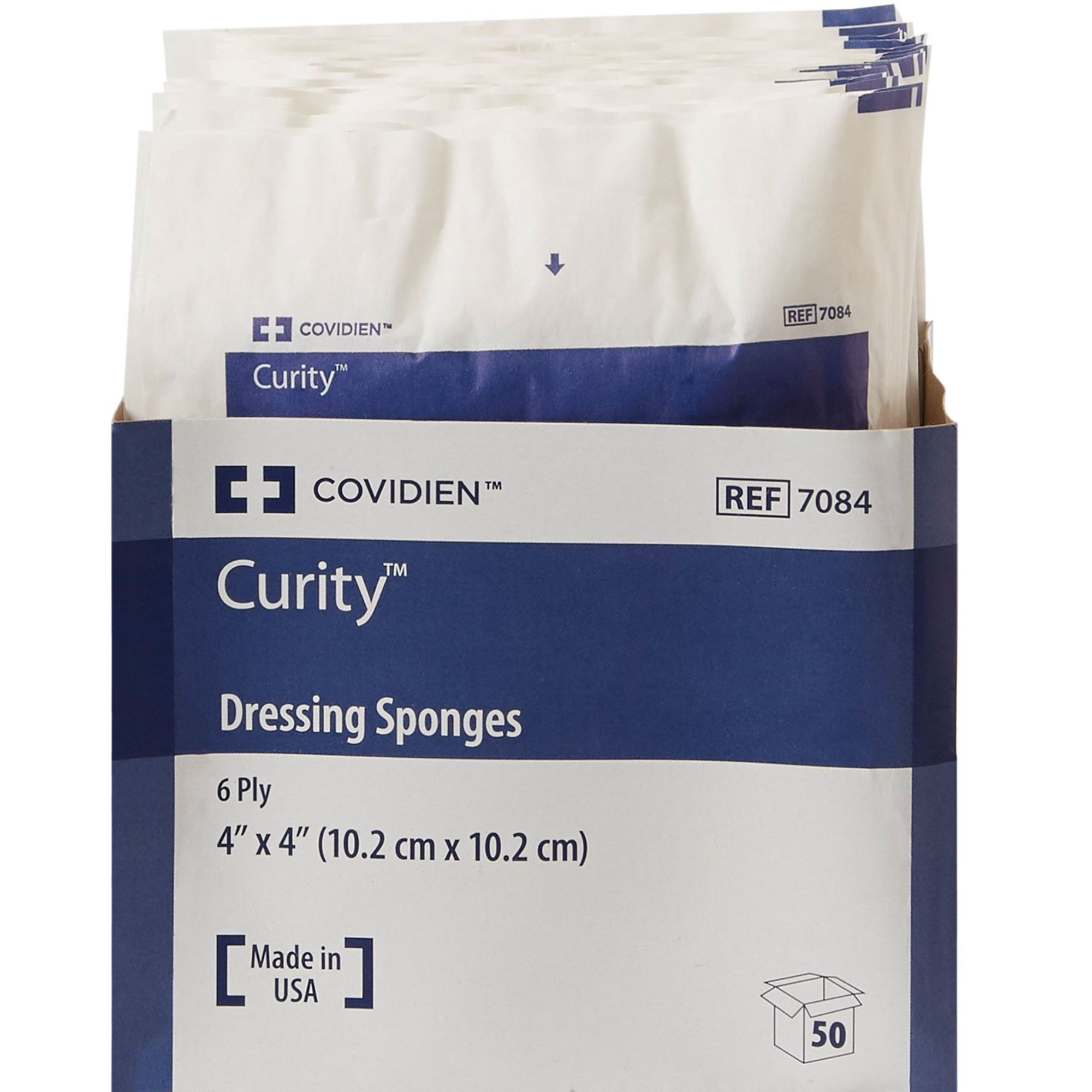 Cardinal Curity Dressing Sponges, 4 X 4", 7084, Box of 25